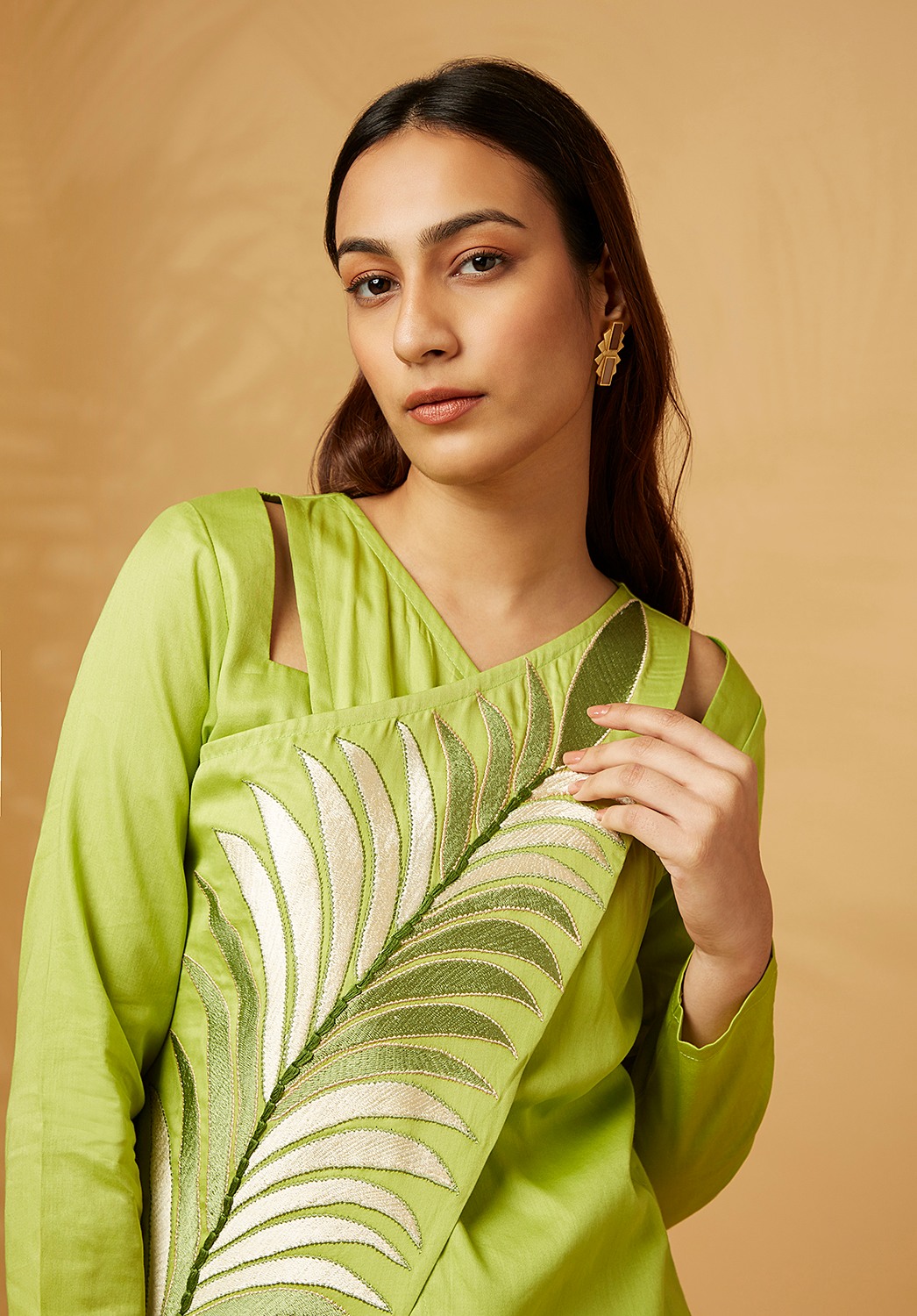 Cross front leaf co-ord set