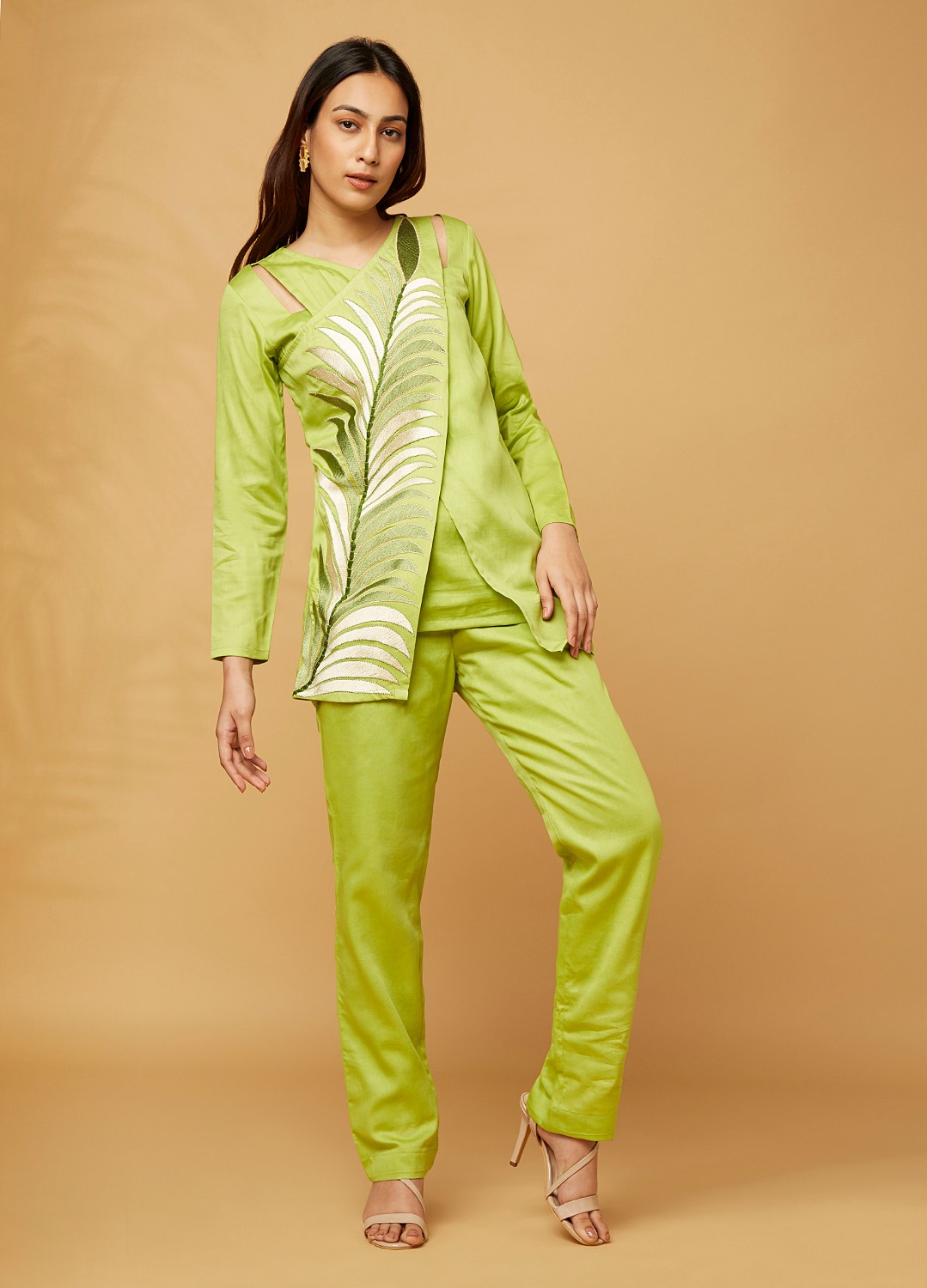 Cross front leaf co-ord set