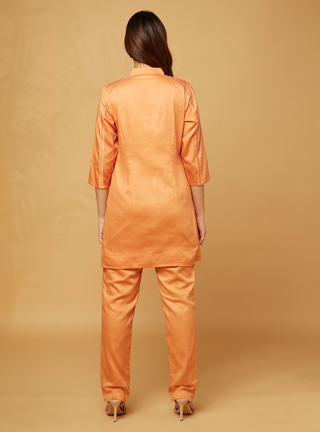 Embroidered panel orange co-ord set