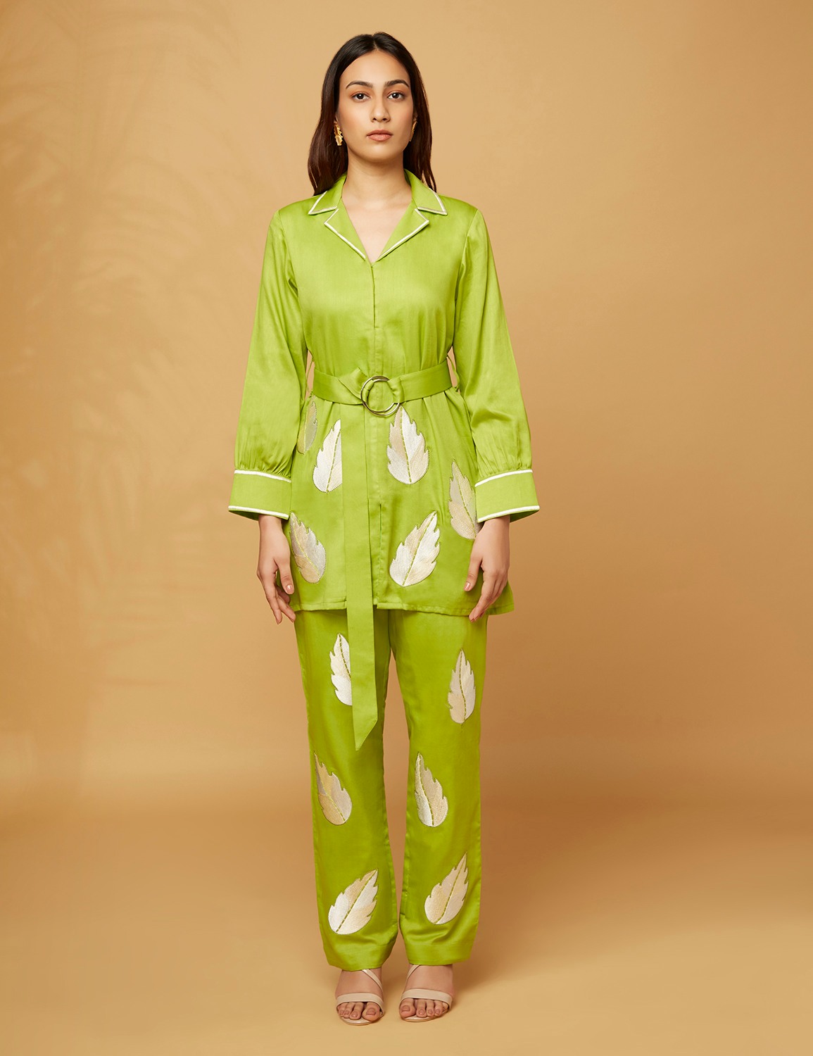 Leaf Detail Co-ord set with Belt