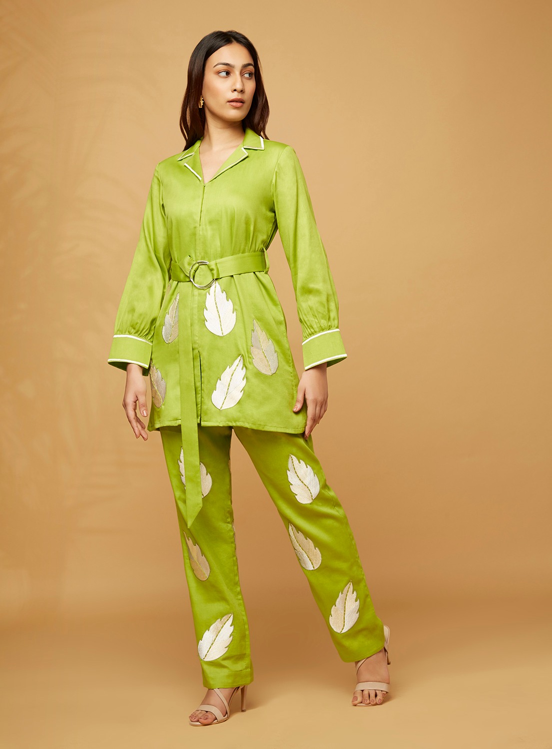 Leaf Detail Co-ord set with Belt