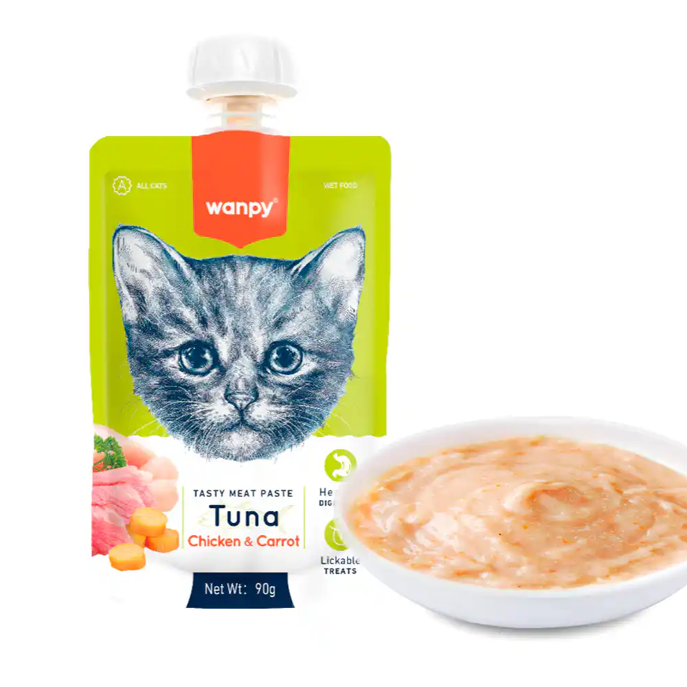Wanpy Meat Paste Tuna and Chicken With Carrot for Cat, 90 g