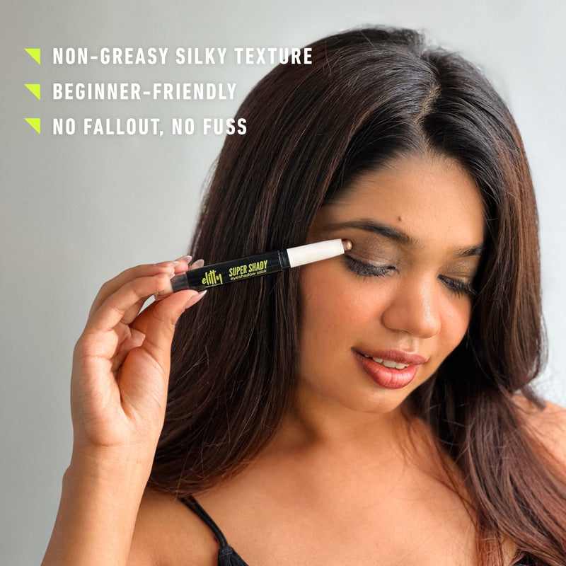 Elitty Eyeshadow Stick | Shimmer | Waterproof | Easy to blend, non creasy, Beginner's Friendly eyeshadow | More than 24 Hour Stay | Kahlua Shot (Smokey Brown), 1.7g