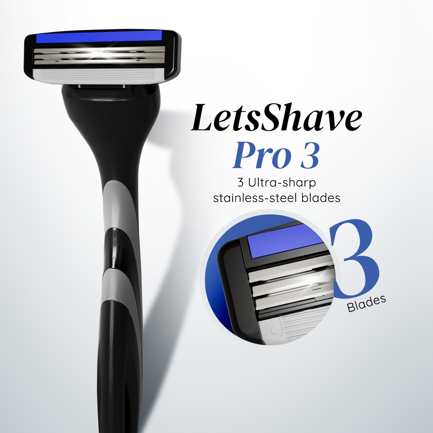 LetsShave | LetsShave Pro 3 Shaving Razor for Men - Pro 3 Blade + Razor Handle 1