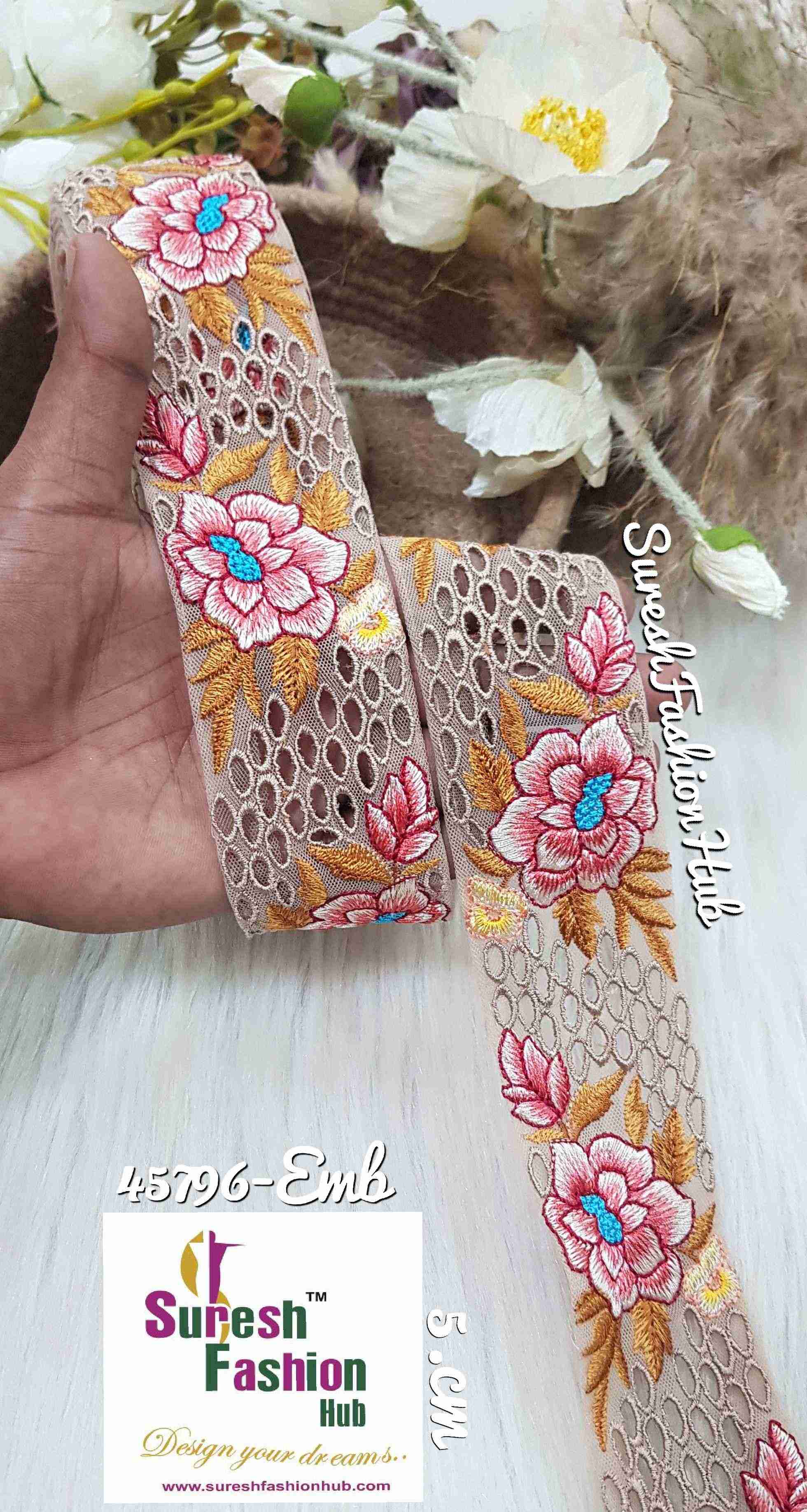  Rust Elegance Cutwork Lace