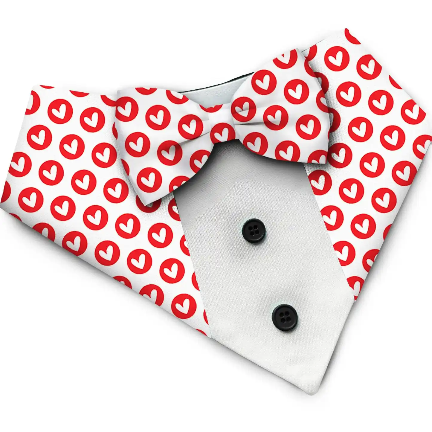 PawsIndia Valentines Edition Red Heart Printed Tuxedo for Pets