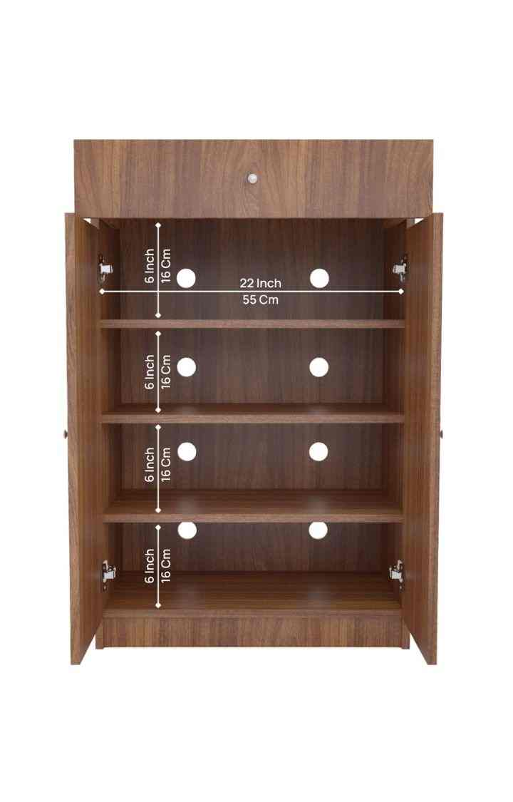 Eddie Shoe Rack | Wood Shoe Storage | Space Organizer | - Leon Teak