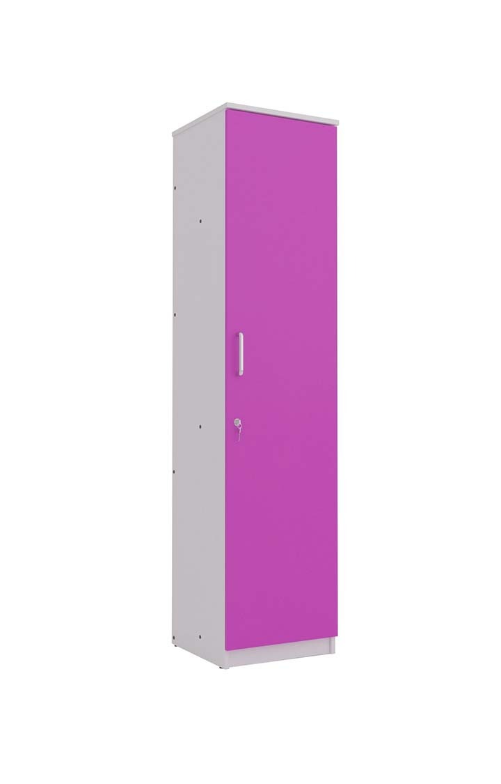 neudot Adona Engineered Wood Single Door Wardrobe - Pink