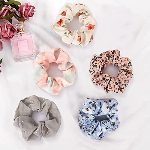 LACE IT™ | LACE IT Women's Chiffon Flower Hair Scrunchies Hair Bow-PACK 12 (Multipack) 1