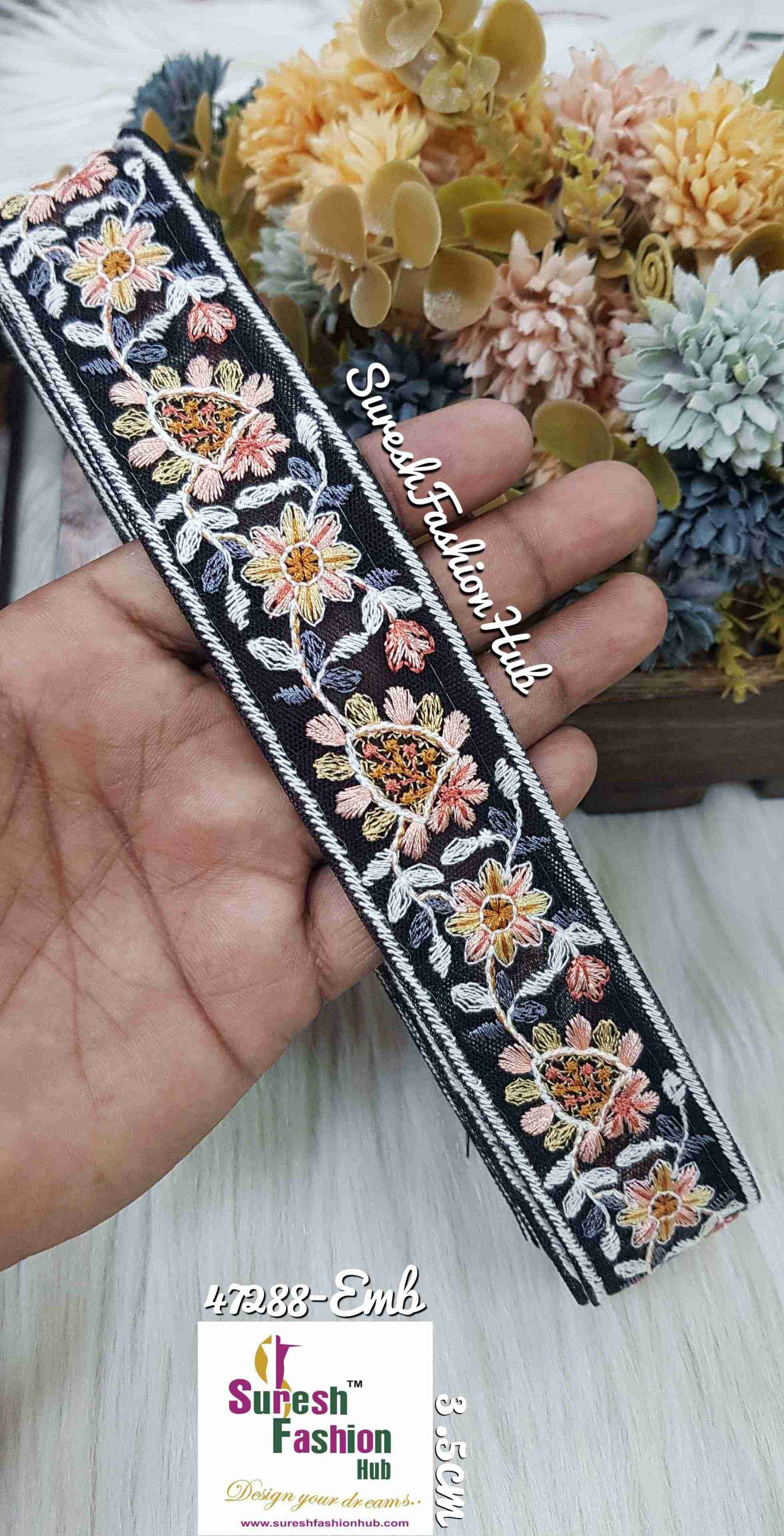 Embroidered Floral Lace Trim