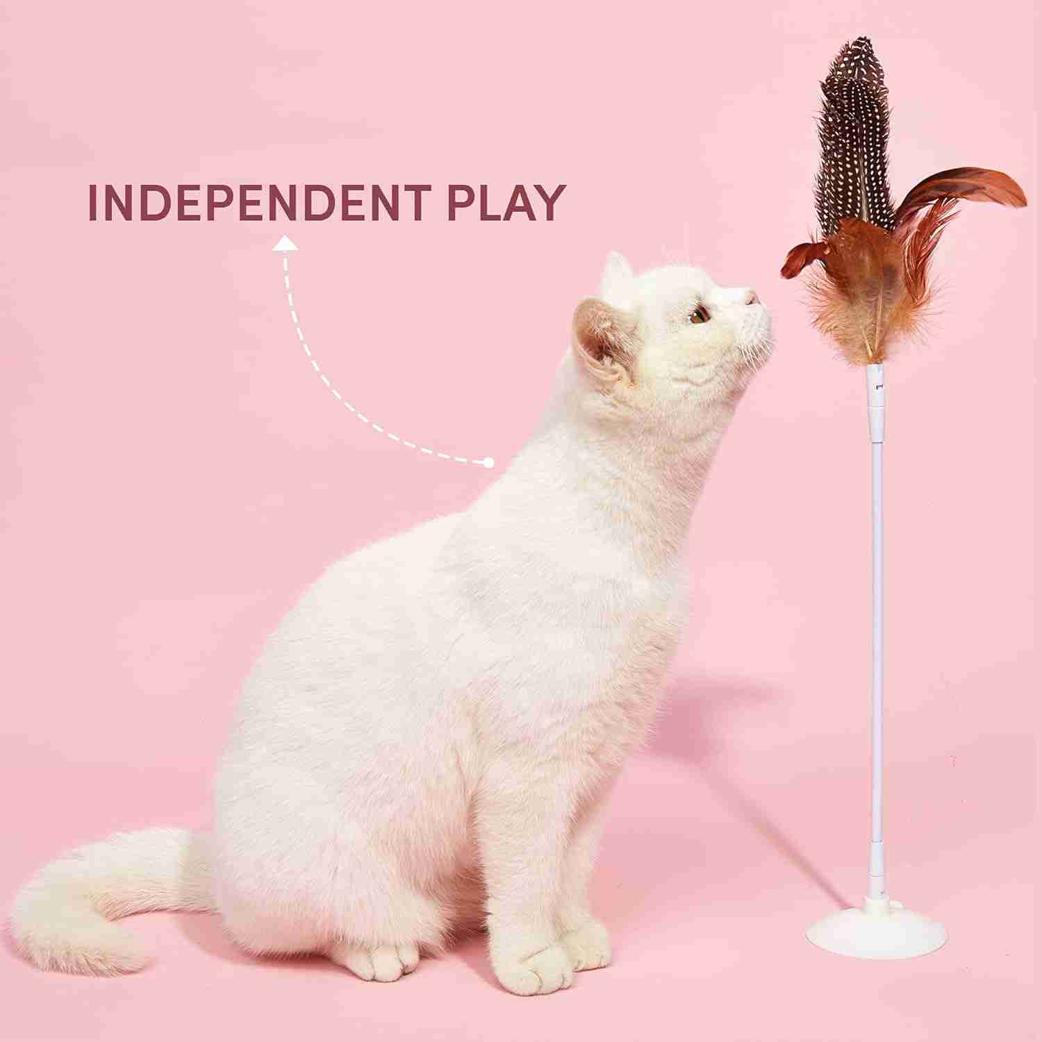 Barkbutler Fofos Suction Cup Interactive Cat Toy, 2 Replaceable