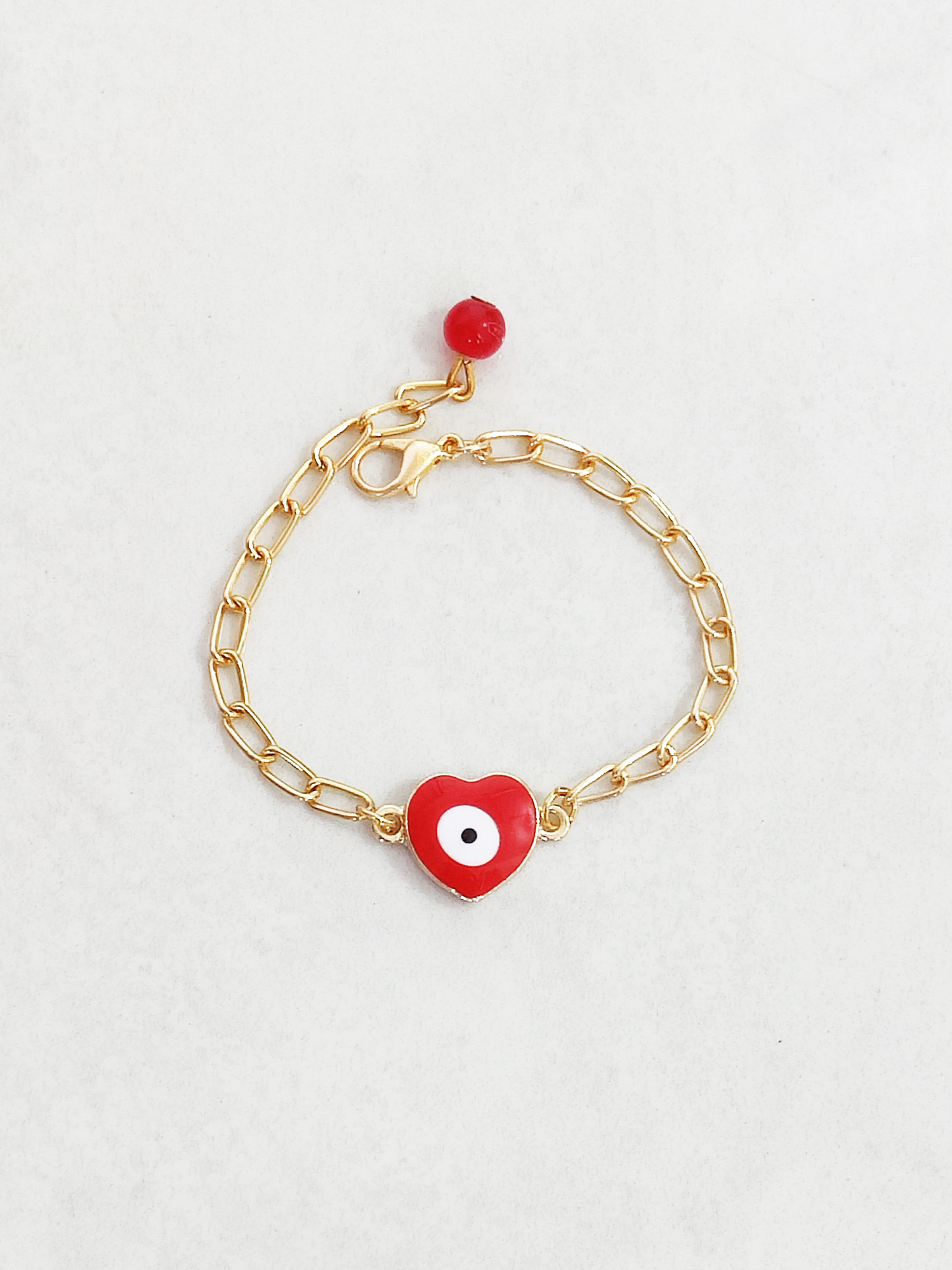 Evil Eye Heart Bracelet- Red