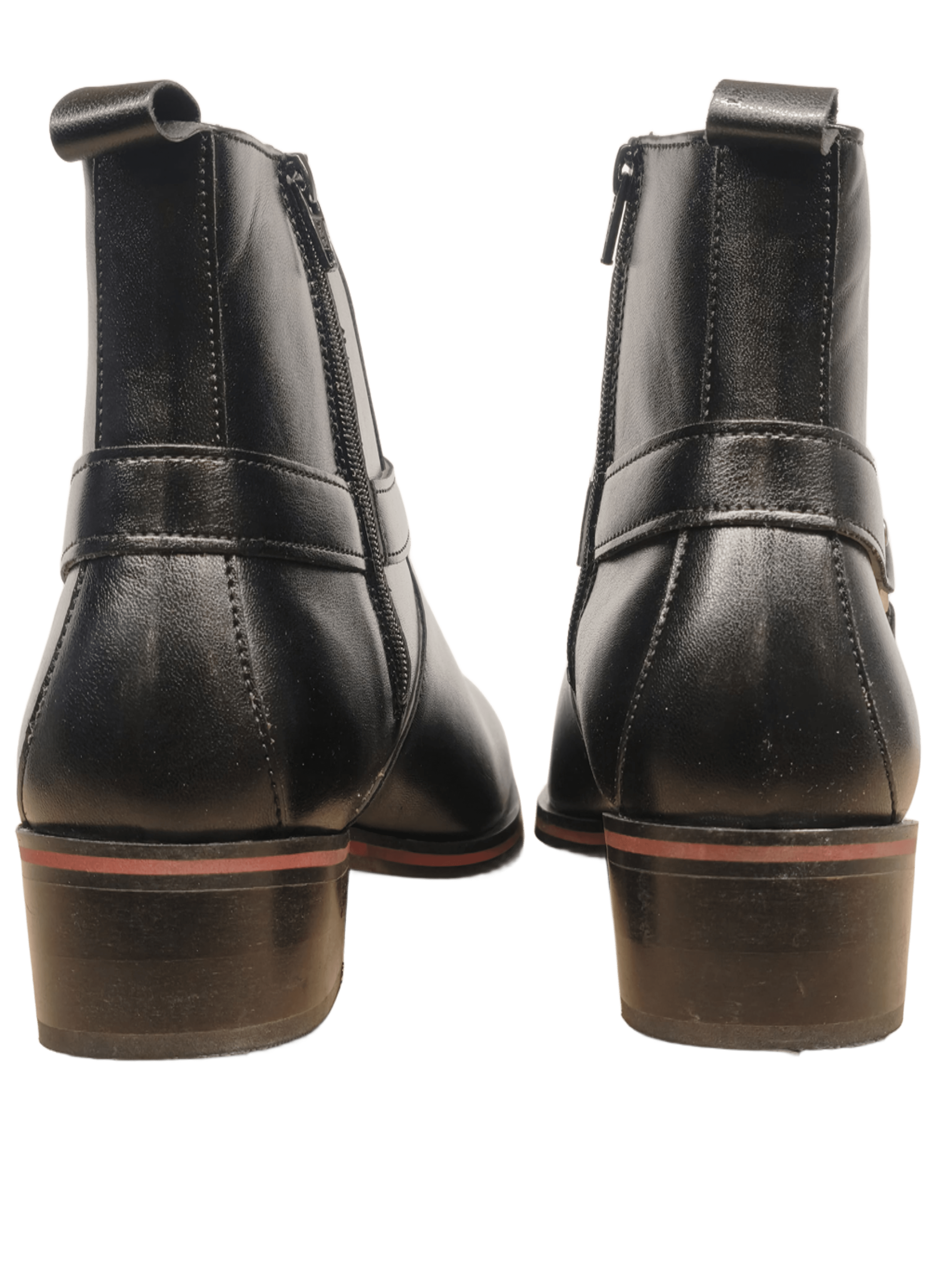 Frank Ronello Men's Black Genuine Leather Formal Ankle Boots
