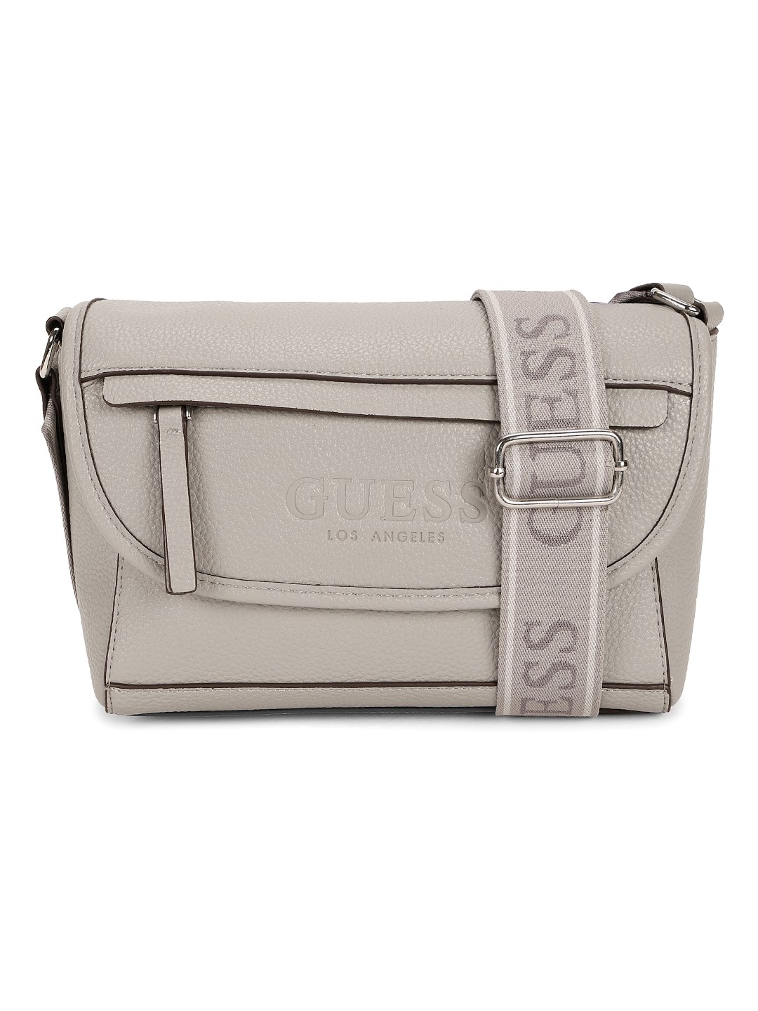 Guess Grey PU Solid MEN Cross Body