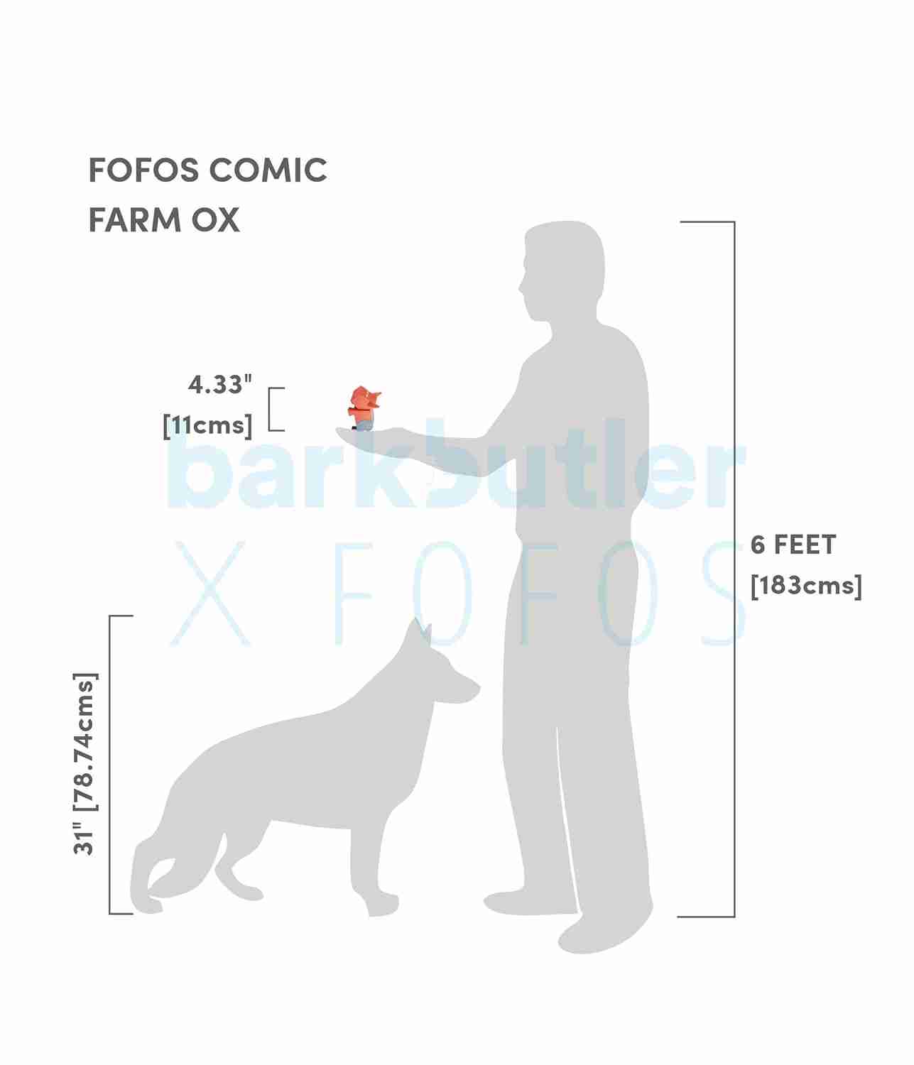 Barkbutler Fofos Comic Farm Ox Toy & Football Chew Toy for Dogs