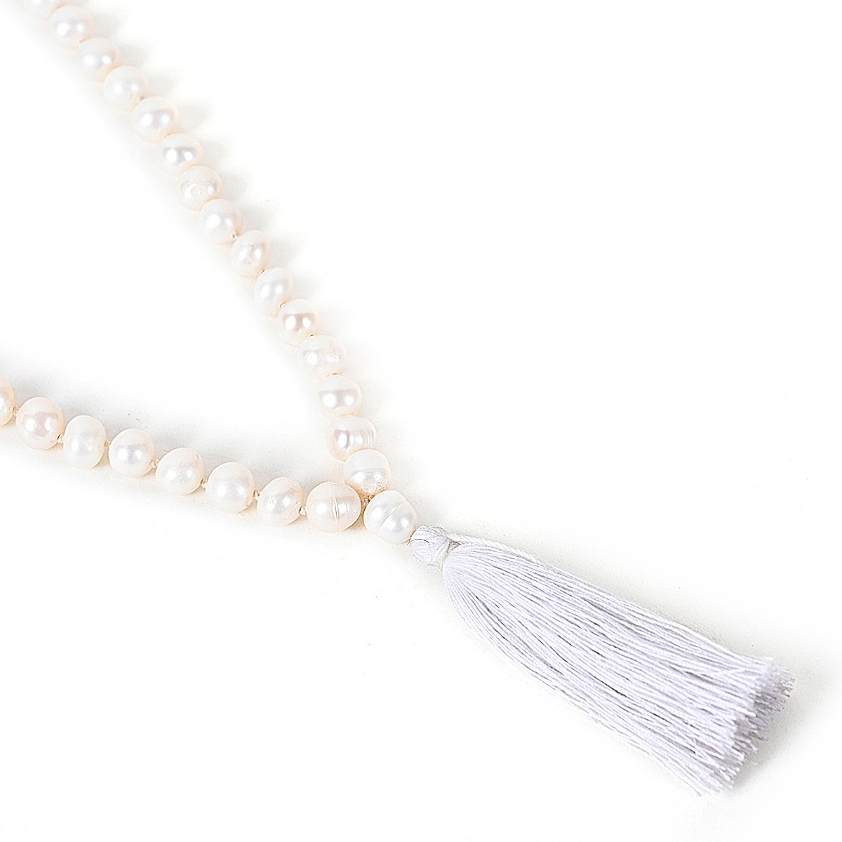 Shiv Ratan Kendra Natural Pearl Mala to balance Moon Planet, Mental Well Being & Anger Control II Length 35-40 CM II Weight: 40-45 Grams II