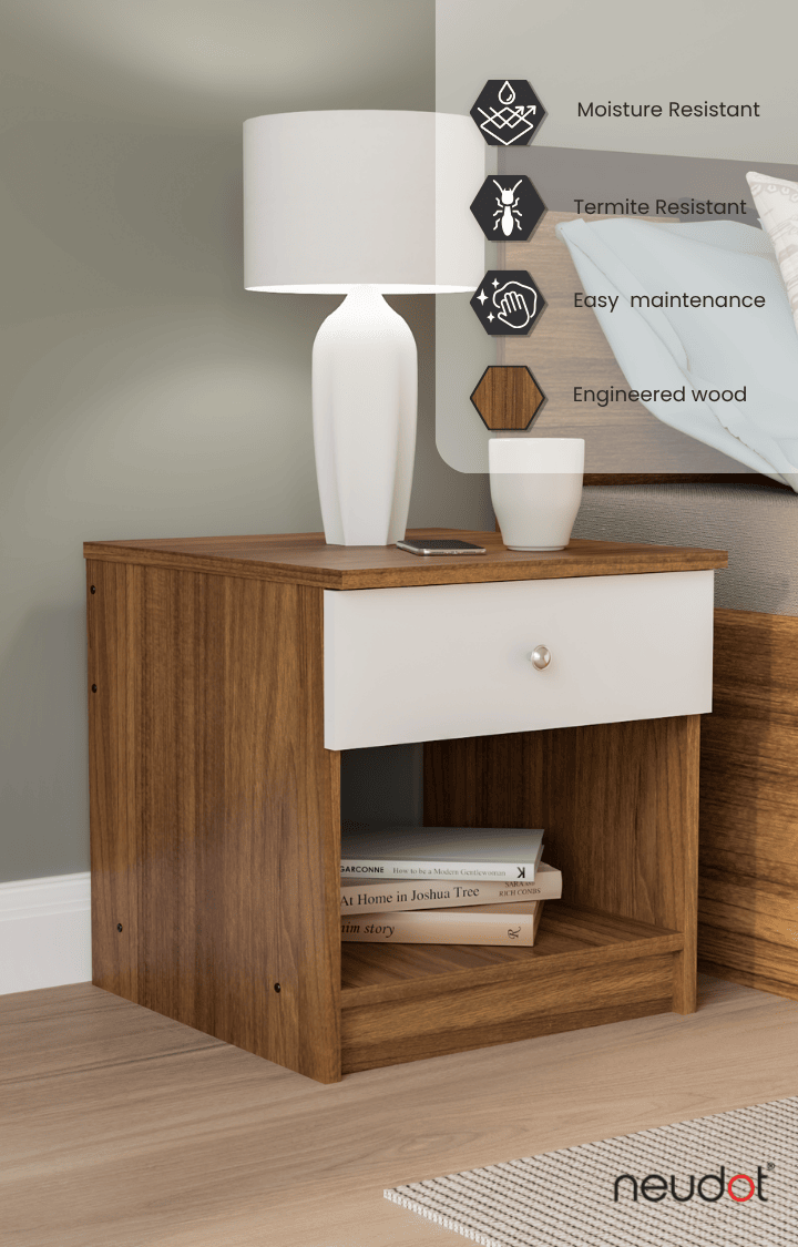 Dallas Bedside Table - Leon Teak (DIY)