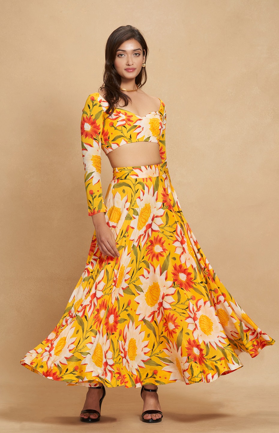 Yellow Printed Skirt