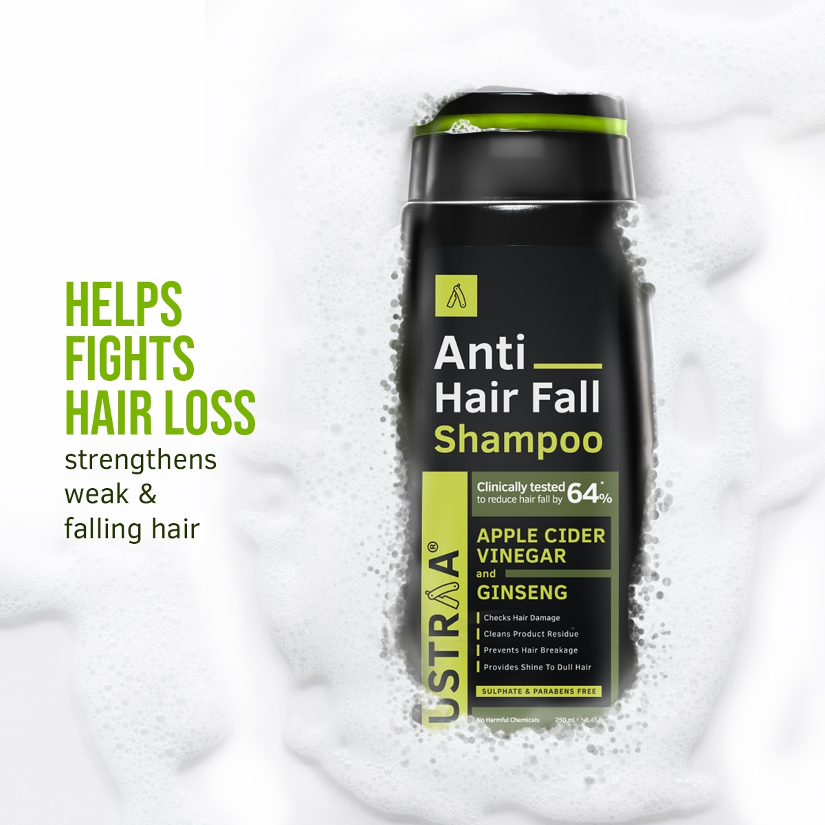 Ustraa | Ustraa Anti Hair Fall With Apple Cider Vinegar Shampoo, 250ml 2