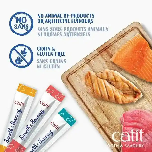 Catit Smooth & Savoury Lickable Treats for Cat Chicken & Tuna, Pack of 2
