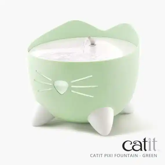 Catit Pixi Fountain Automatic Pet Water Fountain with Filter for Cats (Mint Green, 2.5 Litres)