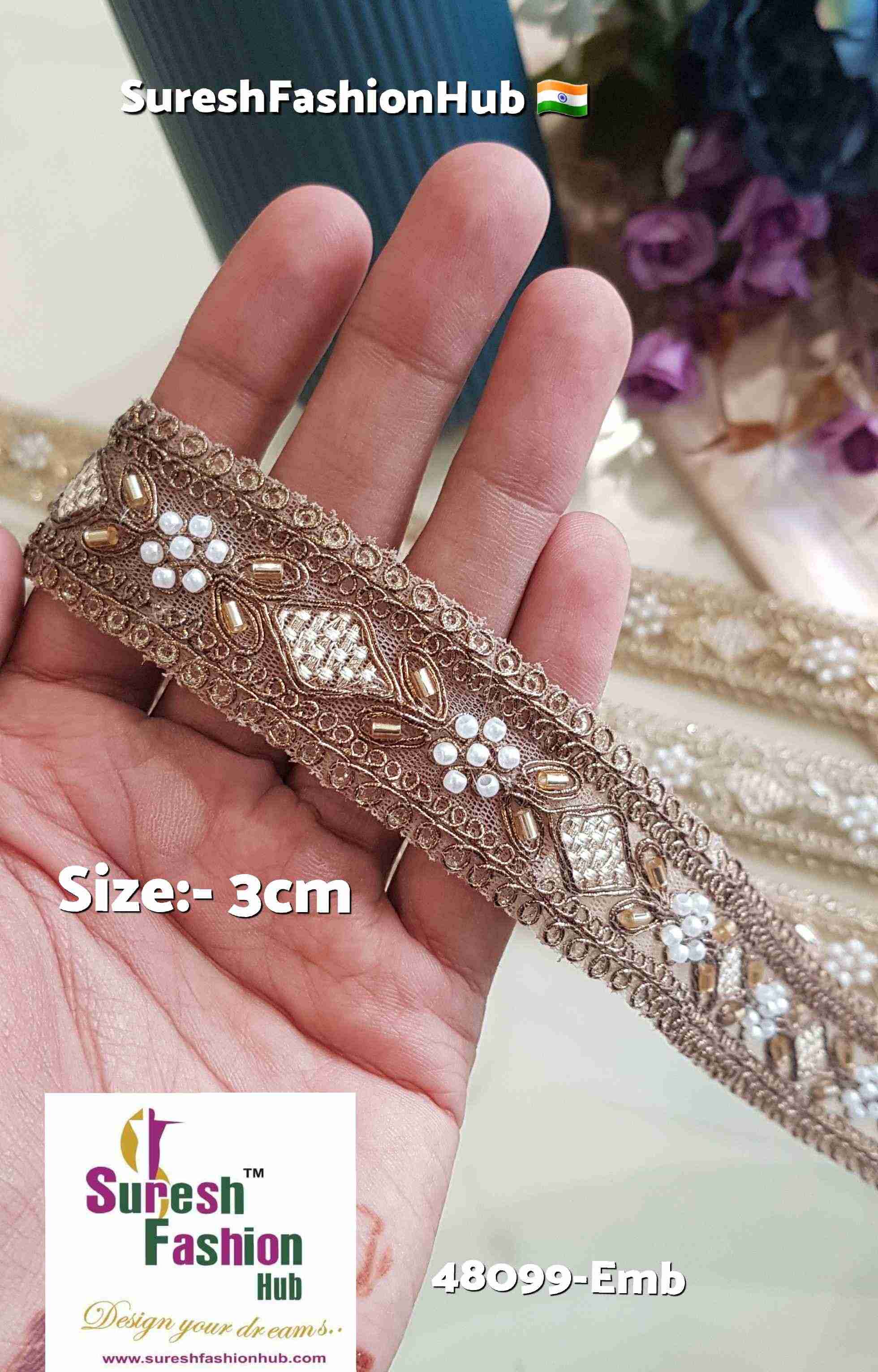 Matt Pearl Charm Floral Border Lace