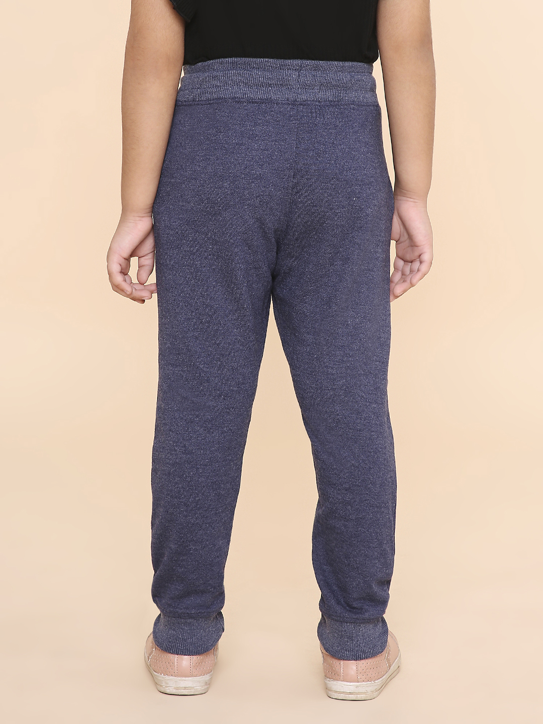 Girls Solid Sweatpant - Navy