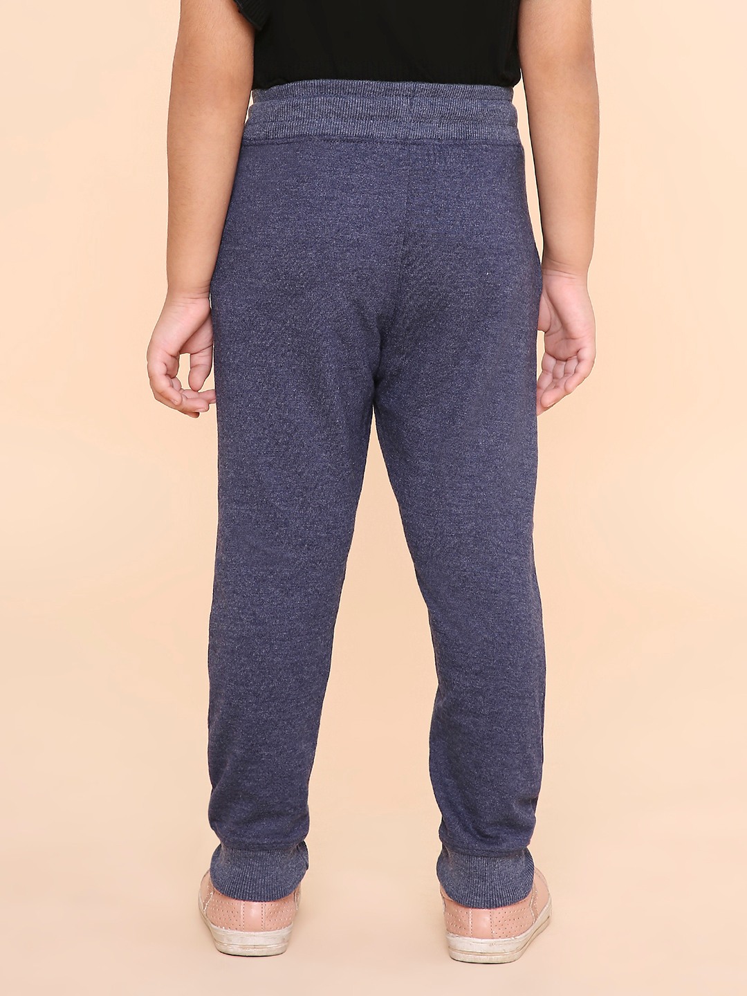 Girls Solid Sweatpant - Navy