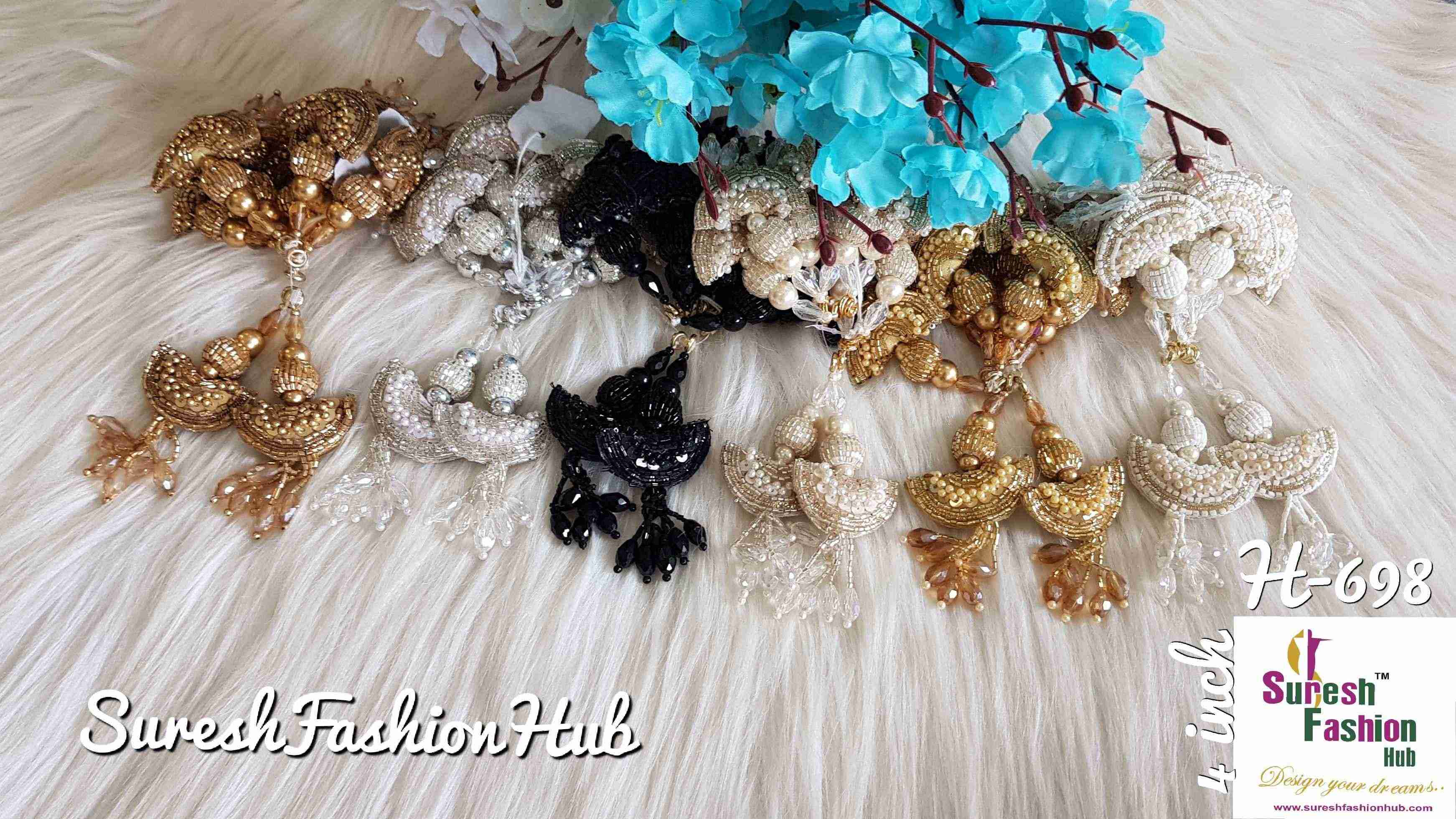 Suresh Fashion Hub India Beads Studded Antique Gold Latkan