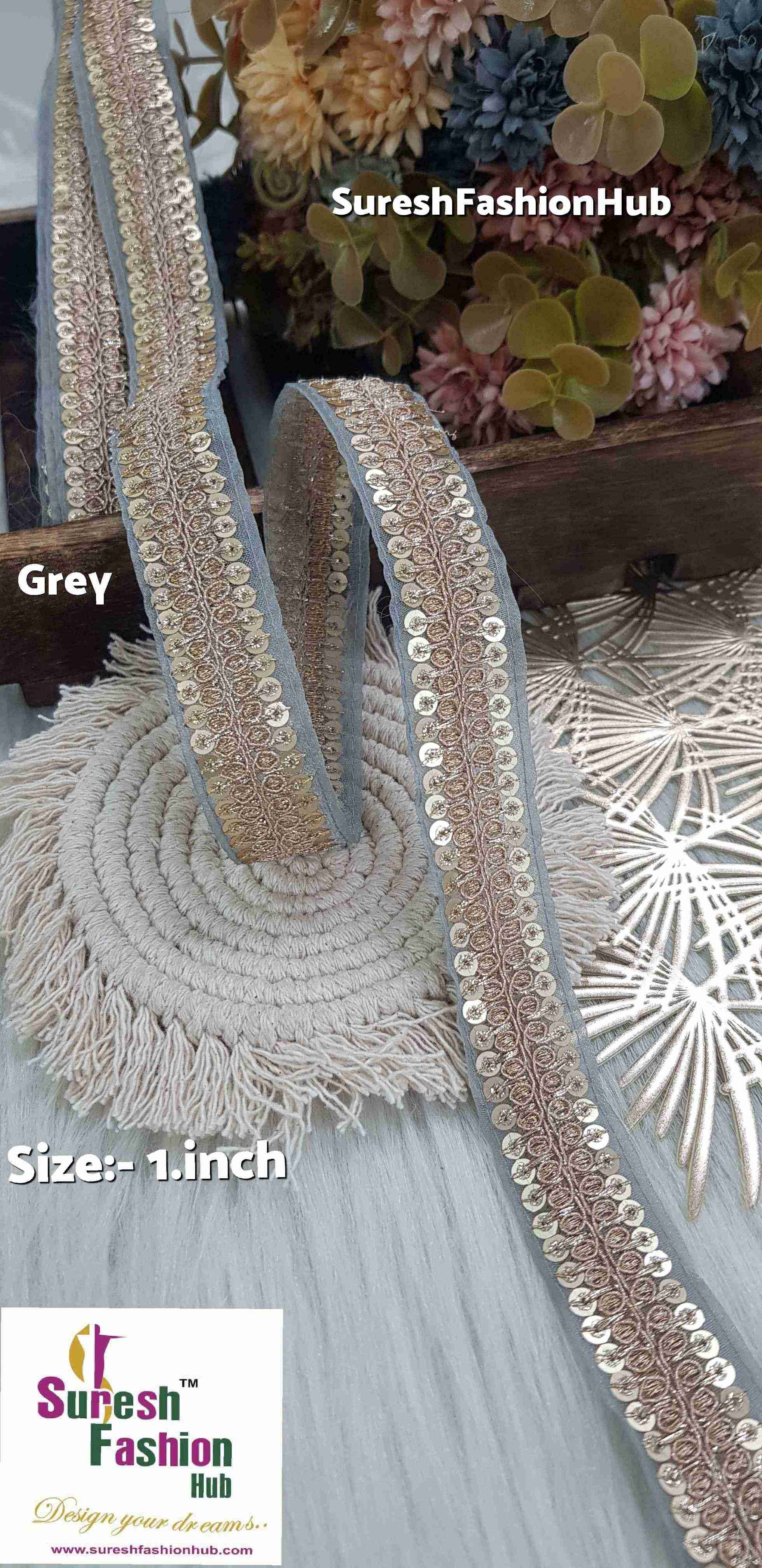 Grey Mist  Embroidery Lace