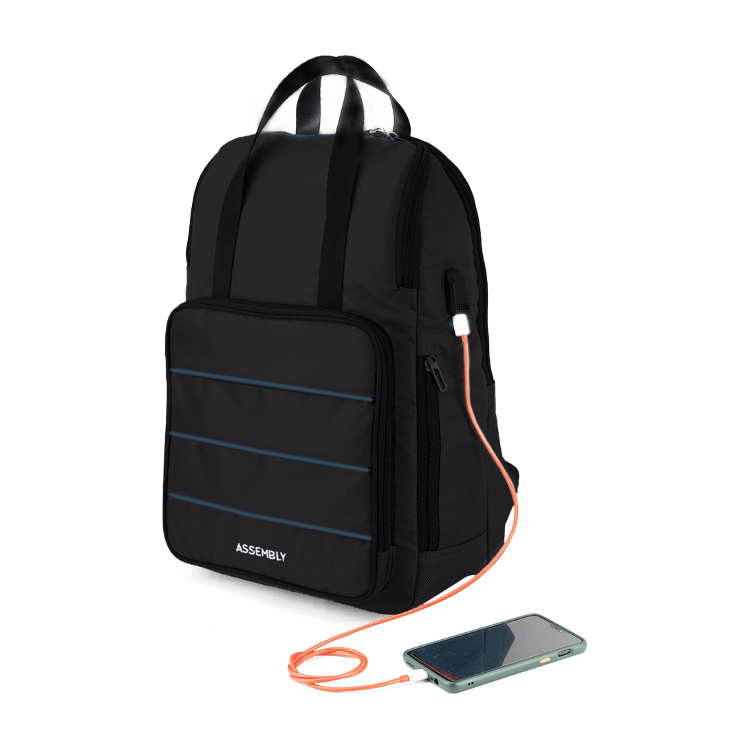 Black Laptop Backpack (USB Charging Port) | Premium Office Laptop Bag for Men/Women