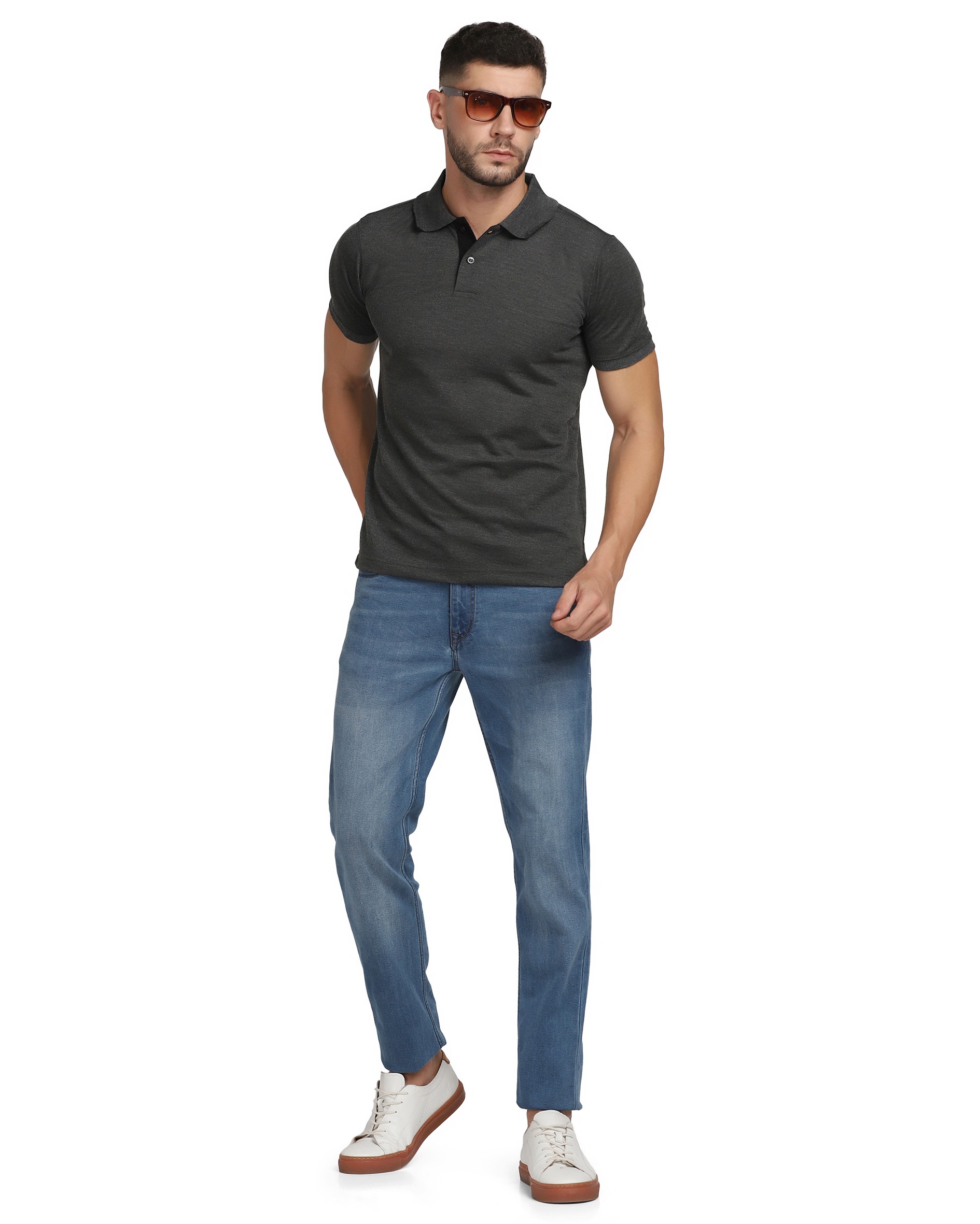 Dark Grey Melange Polo