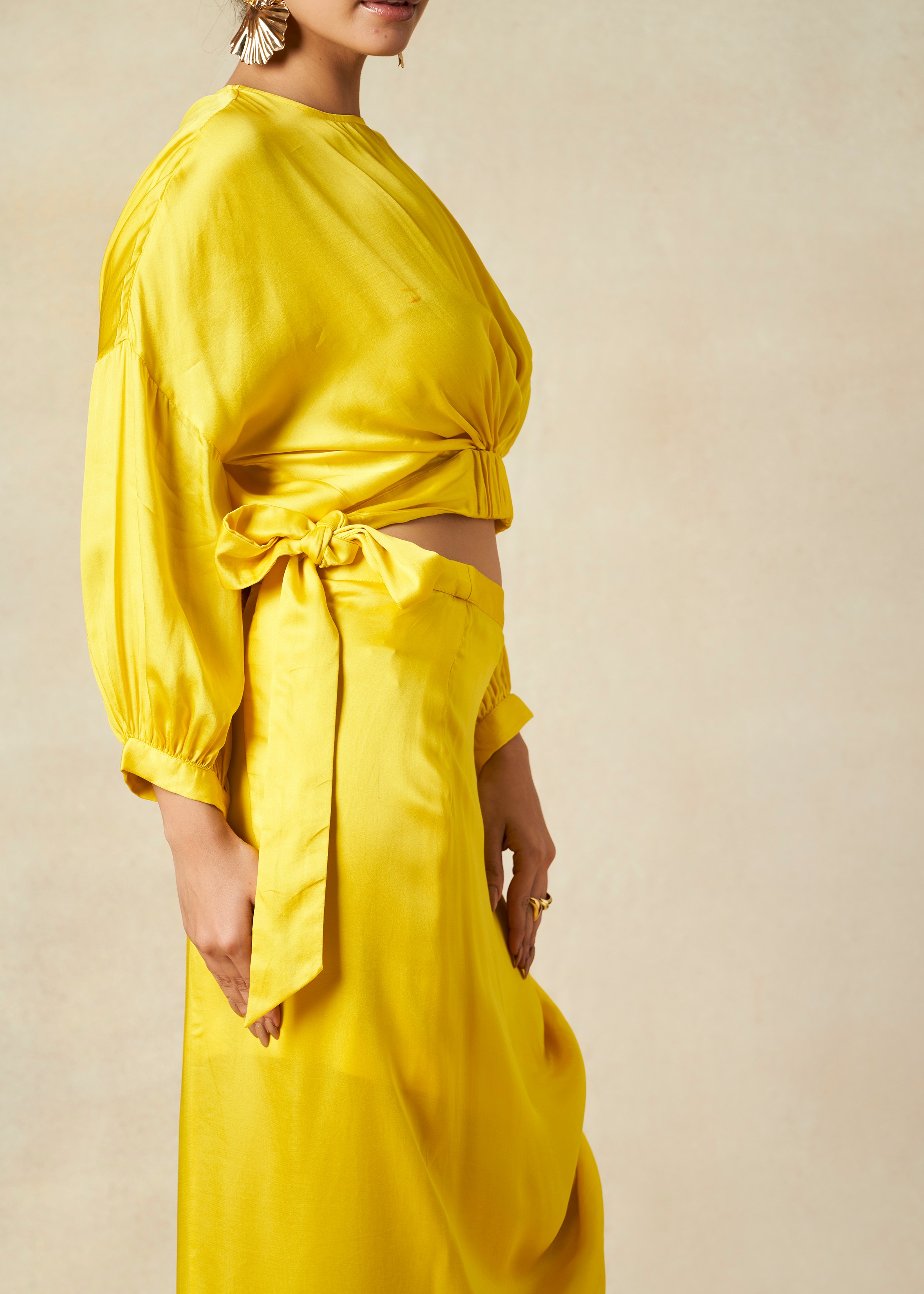 Yellow Pleated Skirt