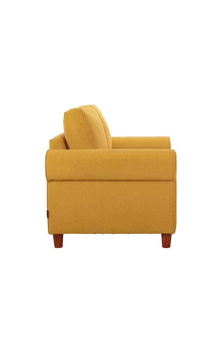 neudot Melody Sofa for Living Room |2 Persons Sofa|Premium Fabric with Padded Cushioned Armrest |Solid Wood Frame|2 Seater in Husky Yellow Color