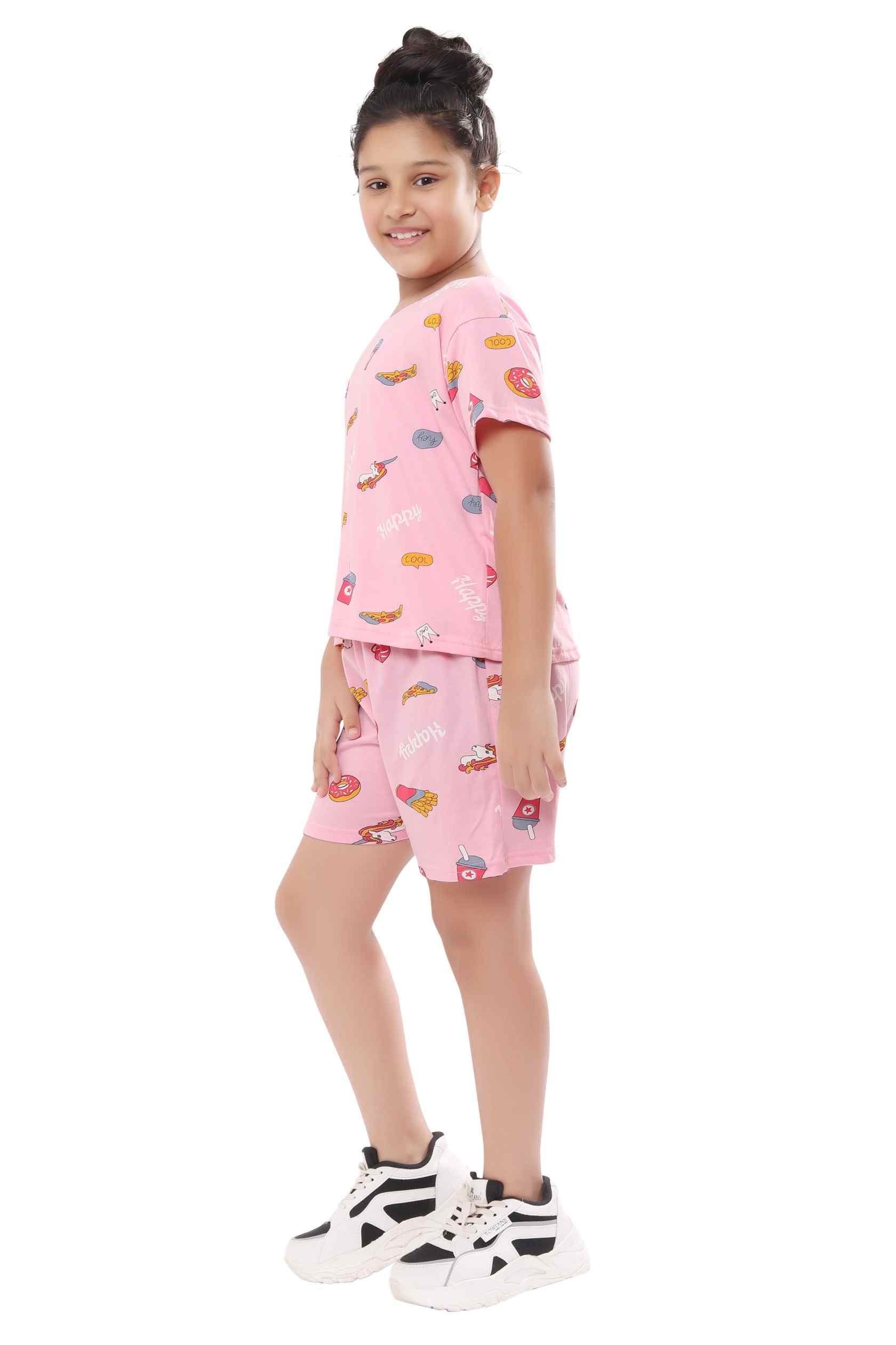 Ninos Dreams Girls French Fries & Unicorn Printed Coord Set