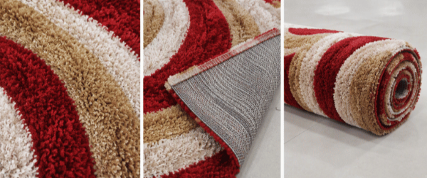 VVS Tufted Carpet in Red & Cream