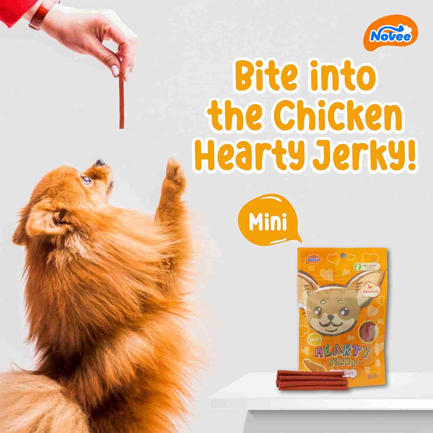 Novee Hearty Jerky Chicken Flavour 100Gm – (Best Before Oct’26)
