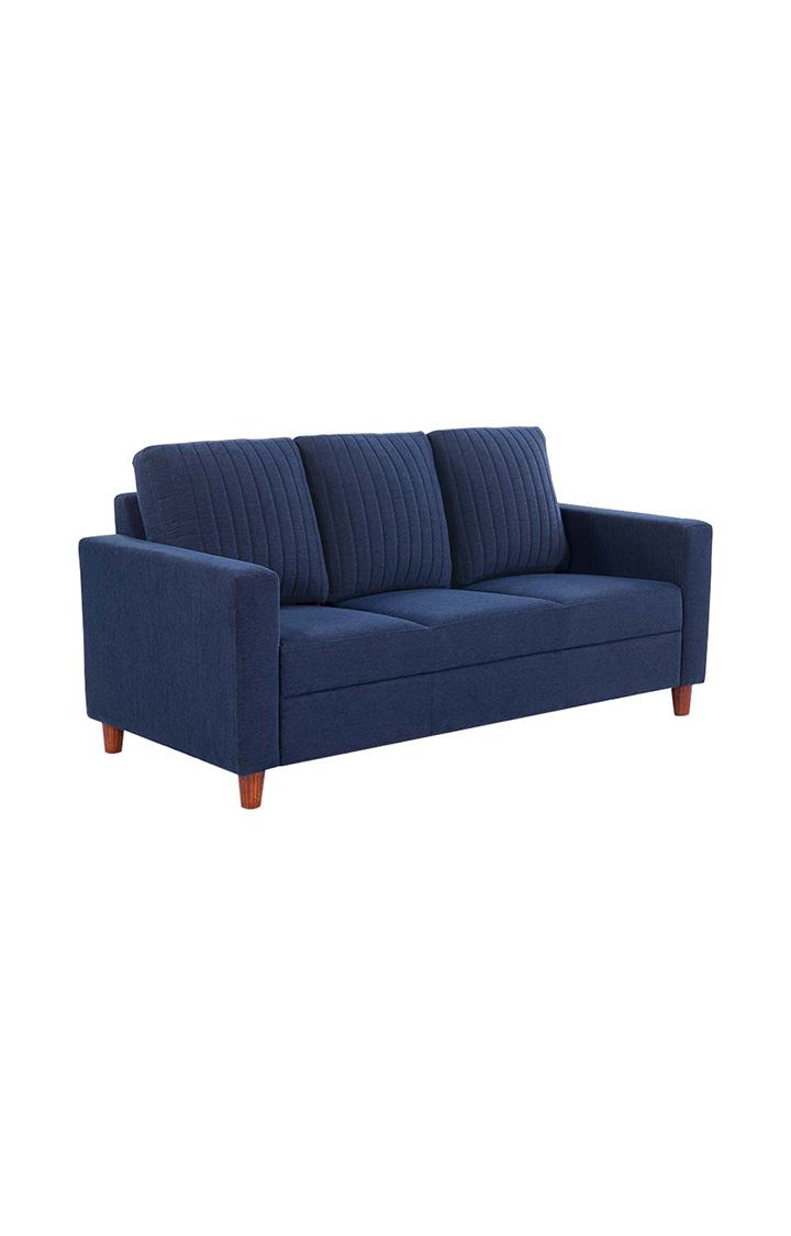 neudot Roman Sofa for Living Room |3 Persons Sofa|Premium Fabric with Cushioned Armrest | Solid Wood Frame|3 Seater in Cobalt Blue Color