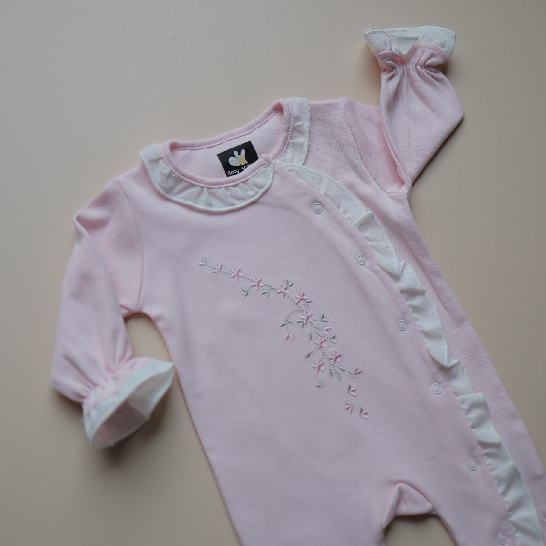 Pink Meadow Baby Romper