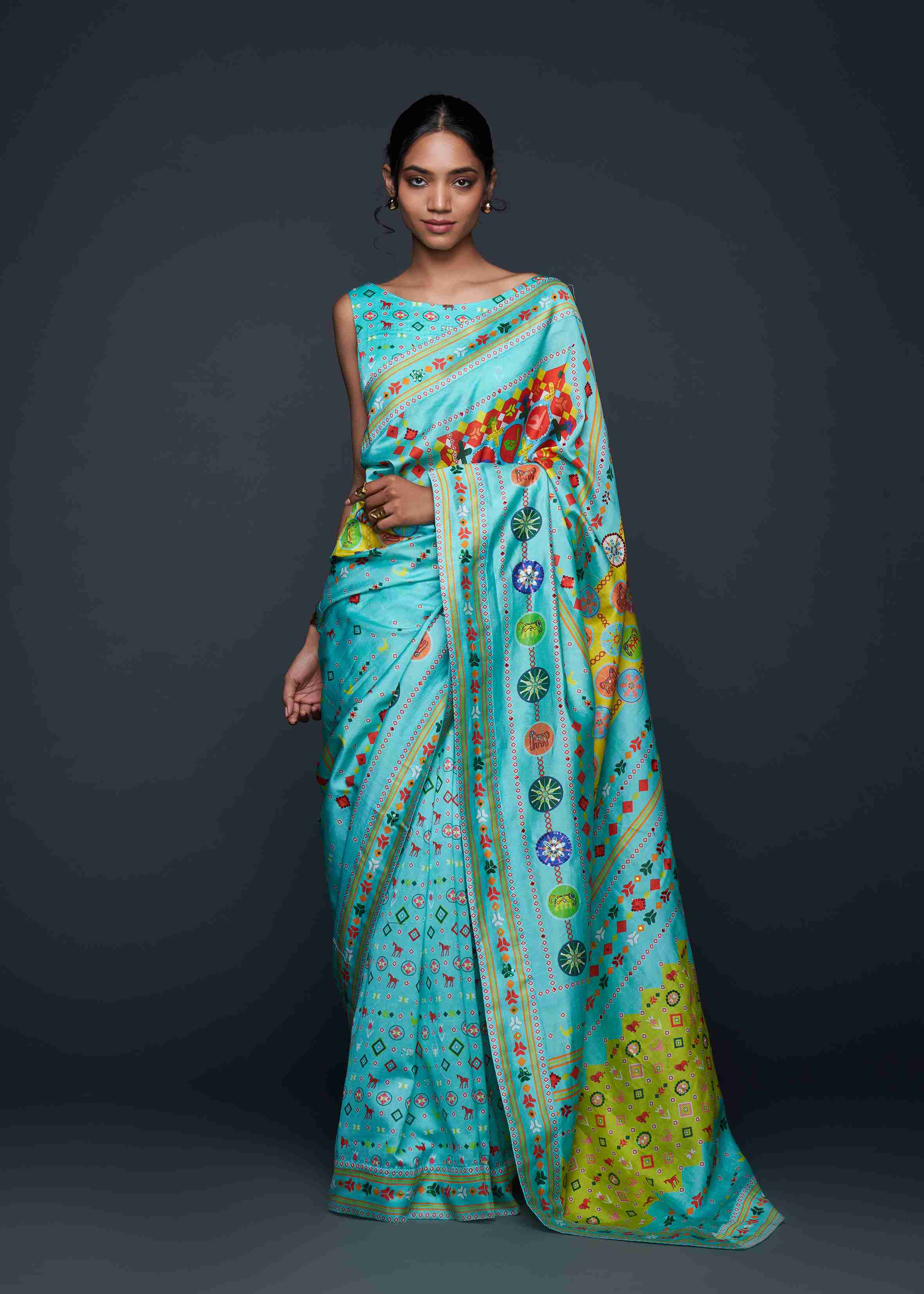 Turquoise Saree