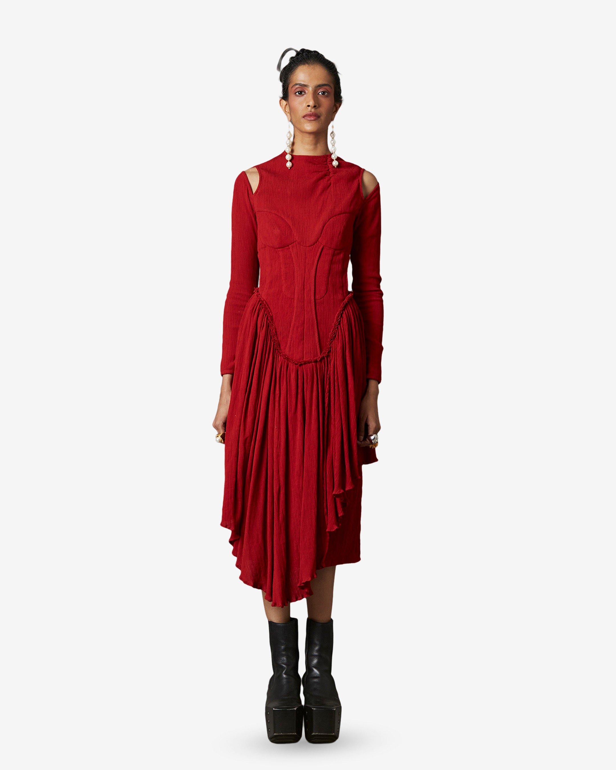 Scarlet Draped Dress