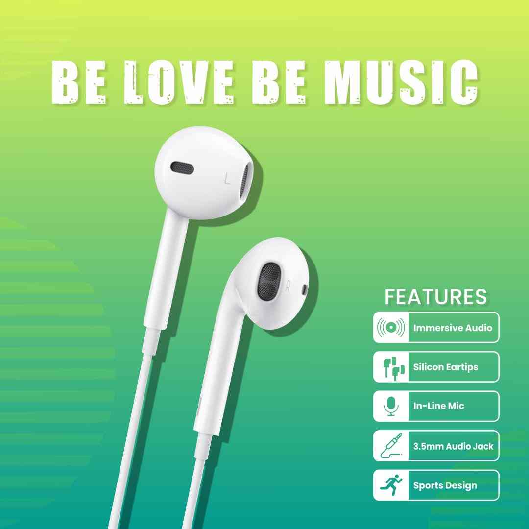 CR HF-703 IN-EAR WIRED EARPHONES - 3.5MM PORT HANDSFREE