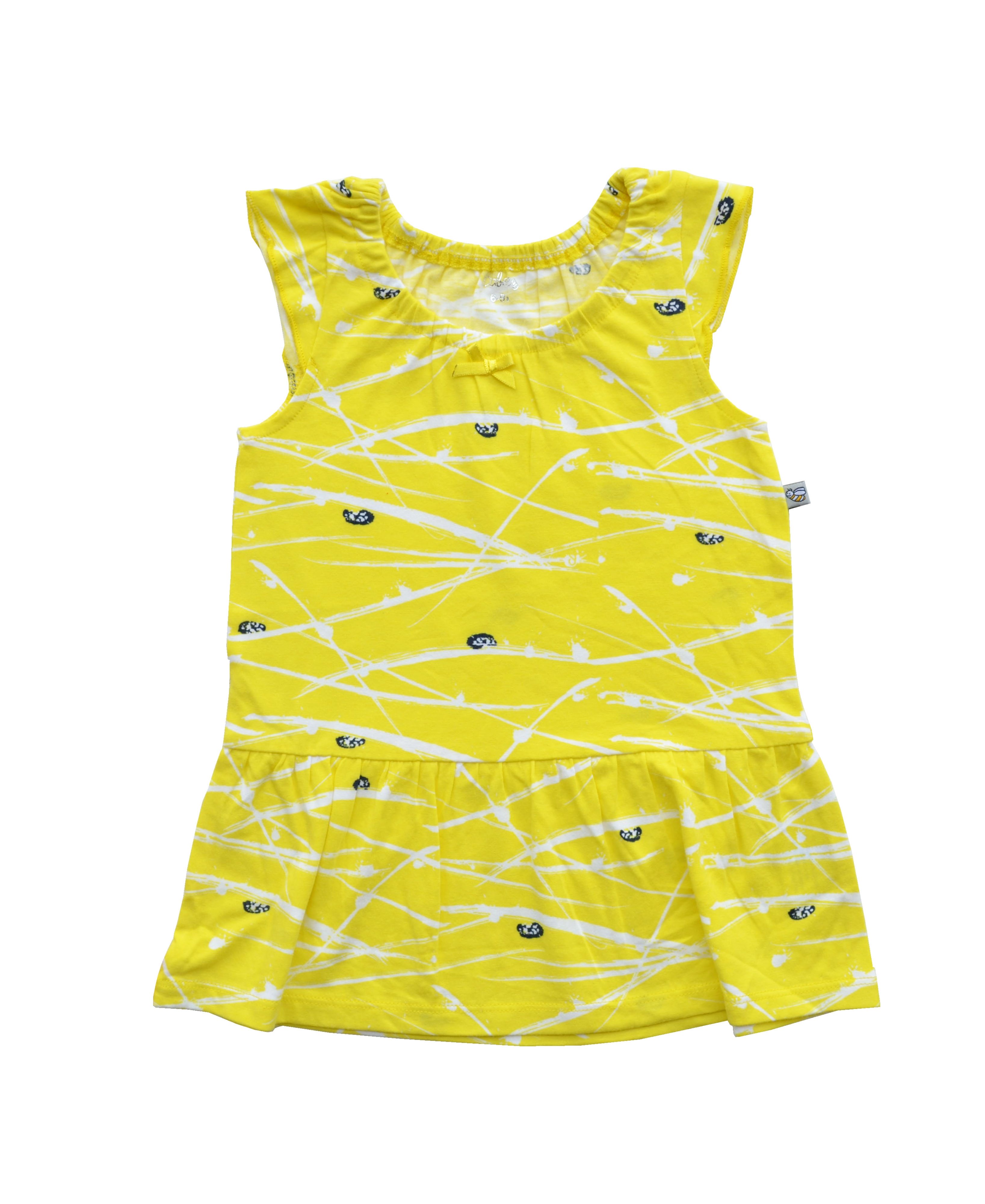 Babeez | Yellow Bugs Print on Sleeveless Dress (50% Cotton 46% Lyocell 4% Elasthane) undefined