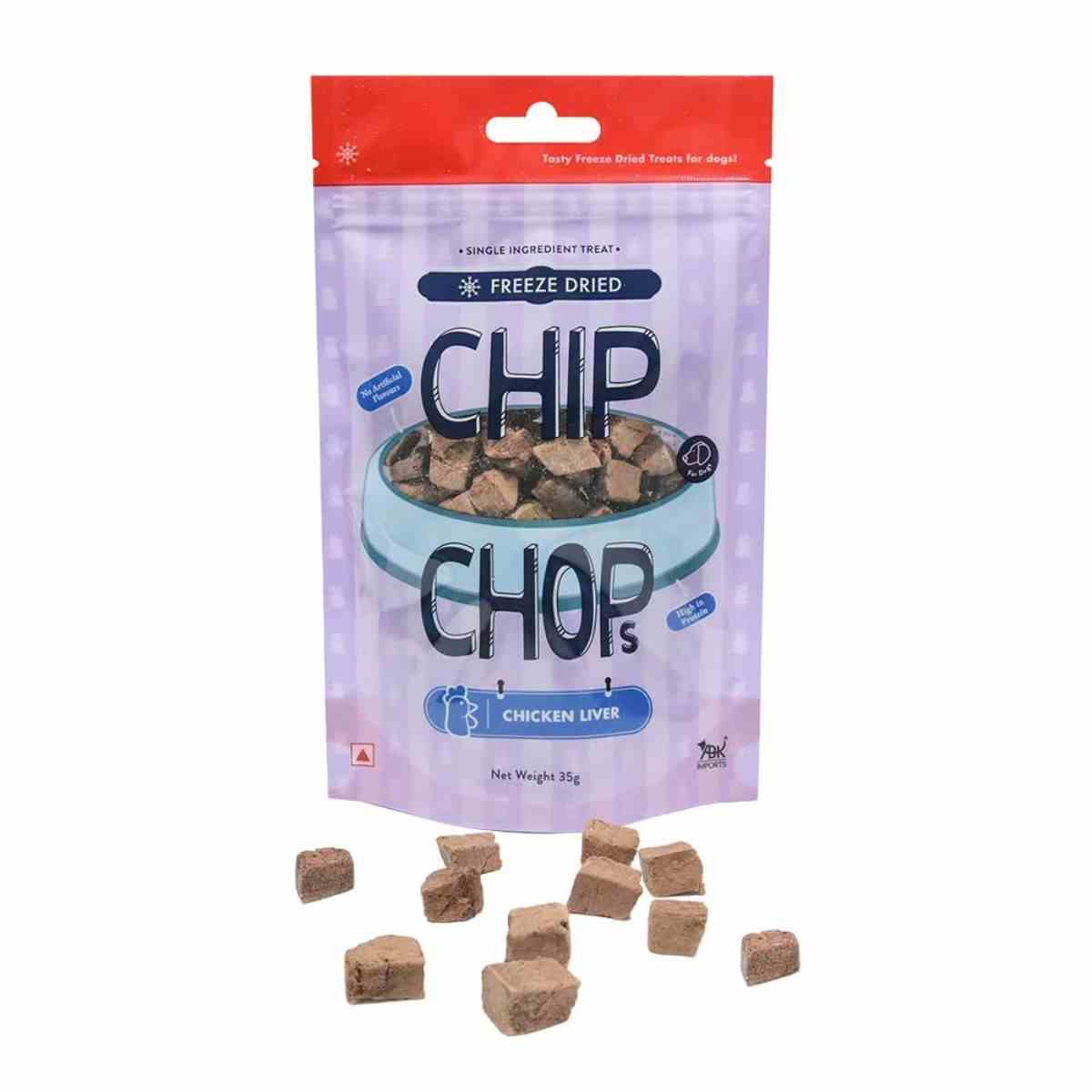 Chip Chops Freeze Dried Chicken Liver Dog Treat - 35gm