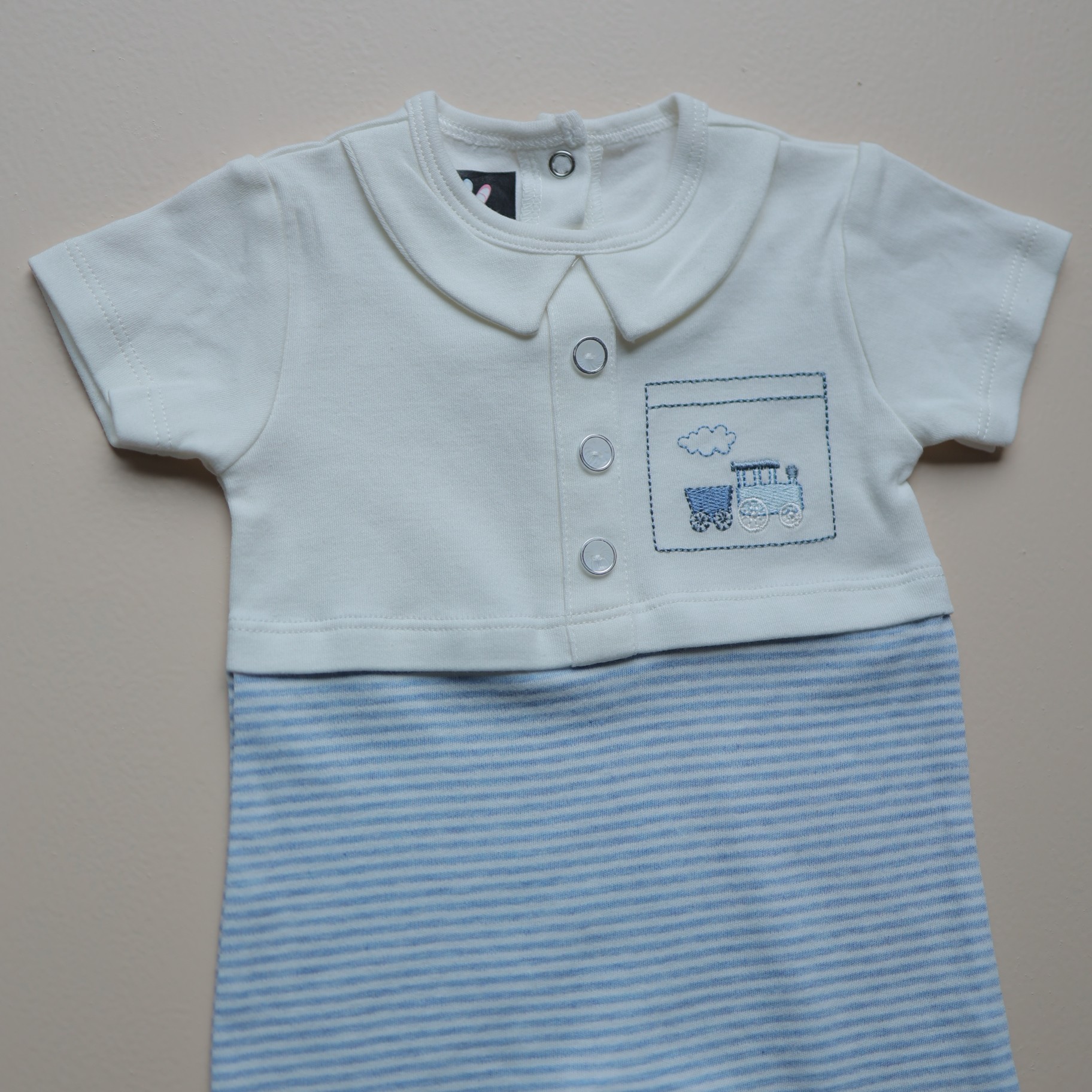 Little Conductor Stripes Romper