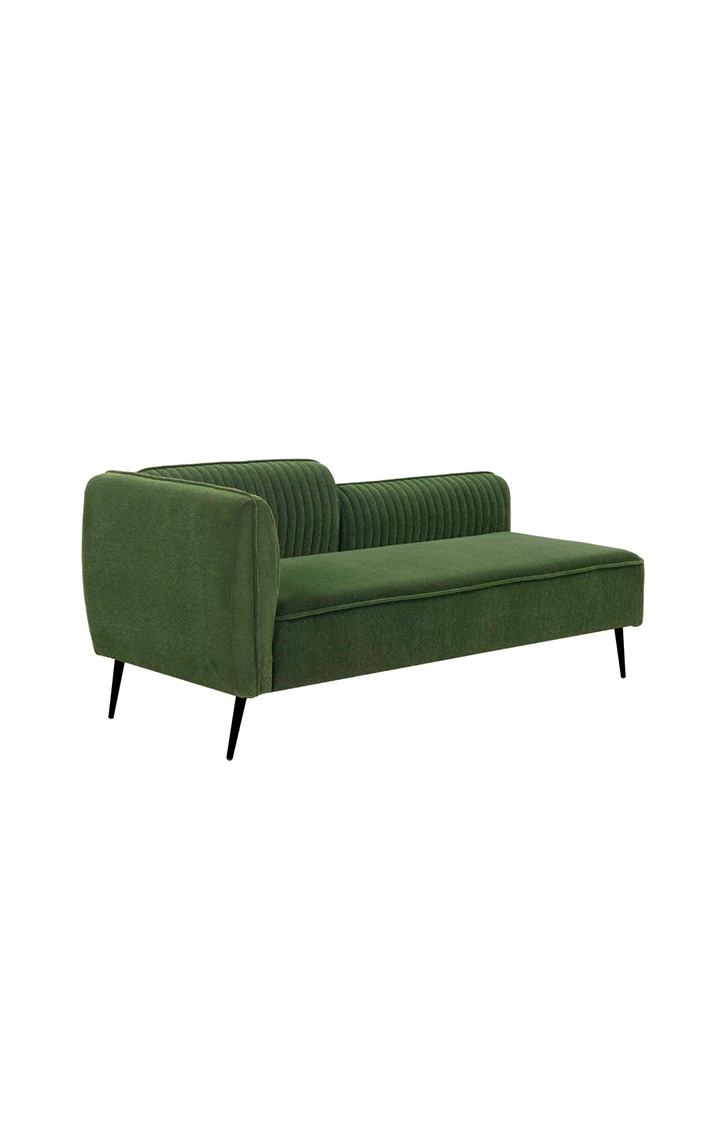 neudot Diva LHS Sofa Chaise Lounger with Black Legs for Living Room|Bedroom|2 Person Sofa|Diwan|Premium Fabric | Solid Wood Frame|2 Seater (Colour : Emerald Green (DIY))