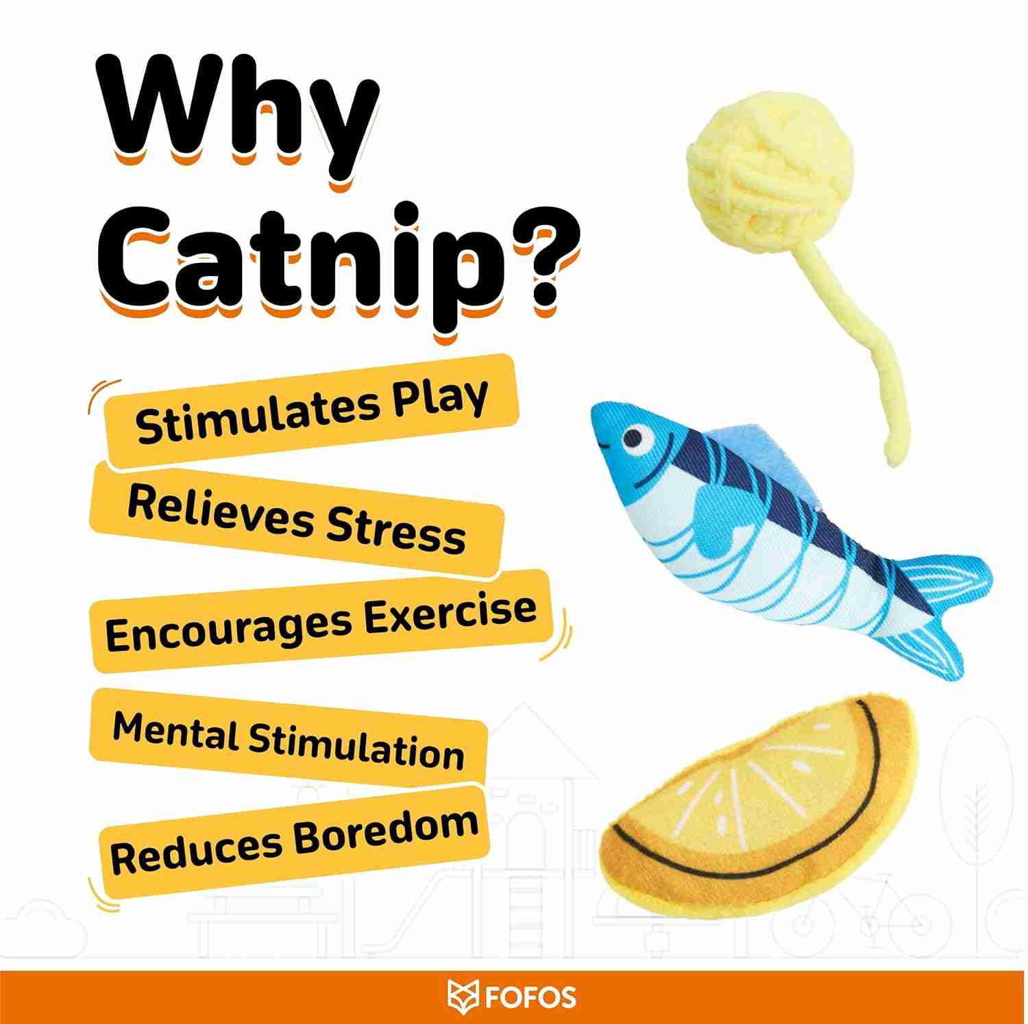 Fofos Sardine Toy for Cats, (Pack of 9)