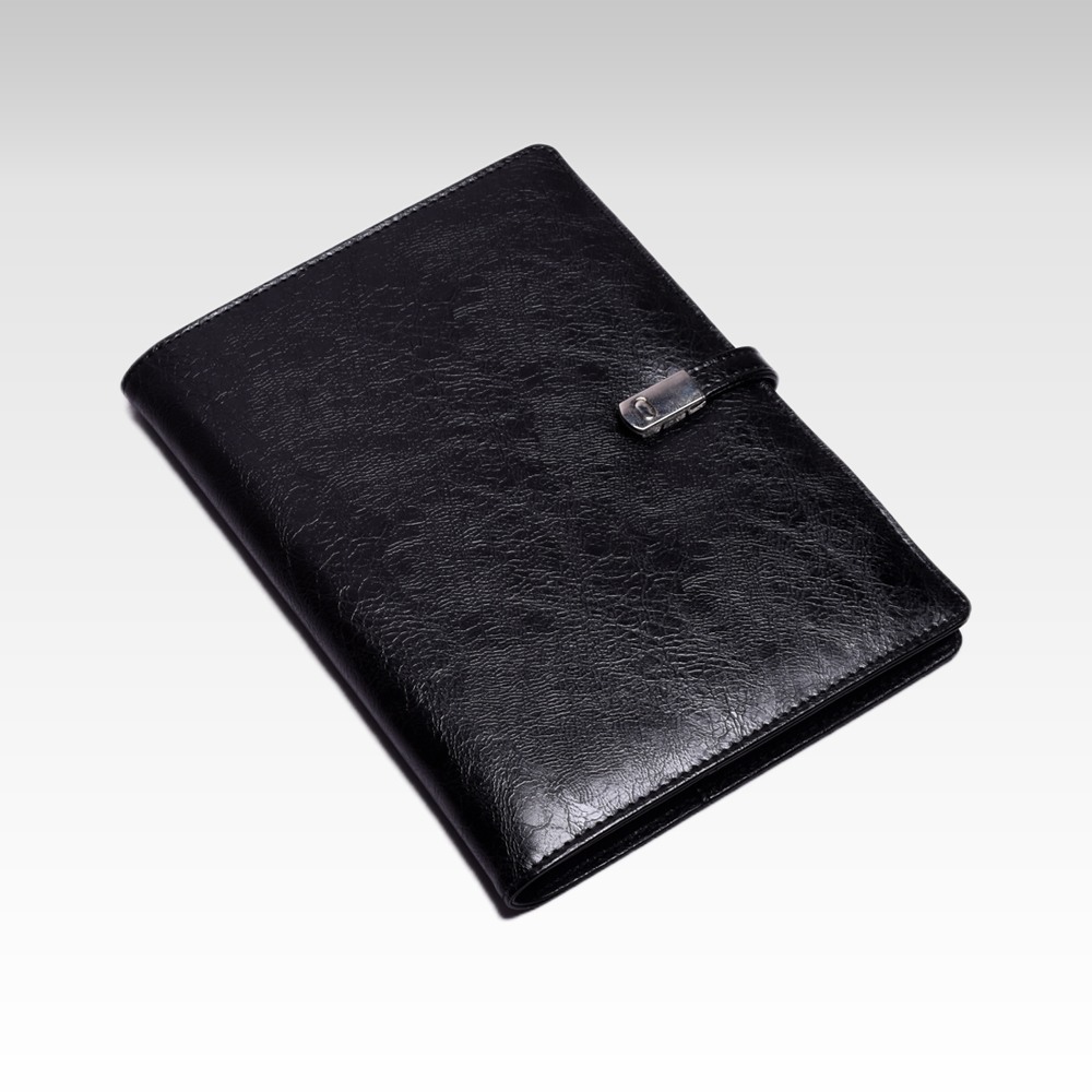 A5 Personal Organizer | Fits Any A5 Size Spiral Notebook | Magnetic Strap Closure | Two Small and One Large Inside Pocket | Mochino Series | Black