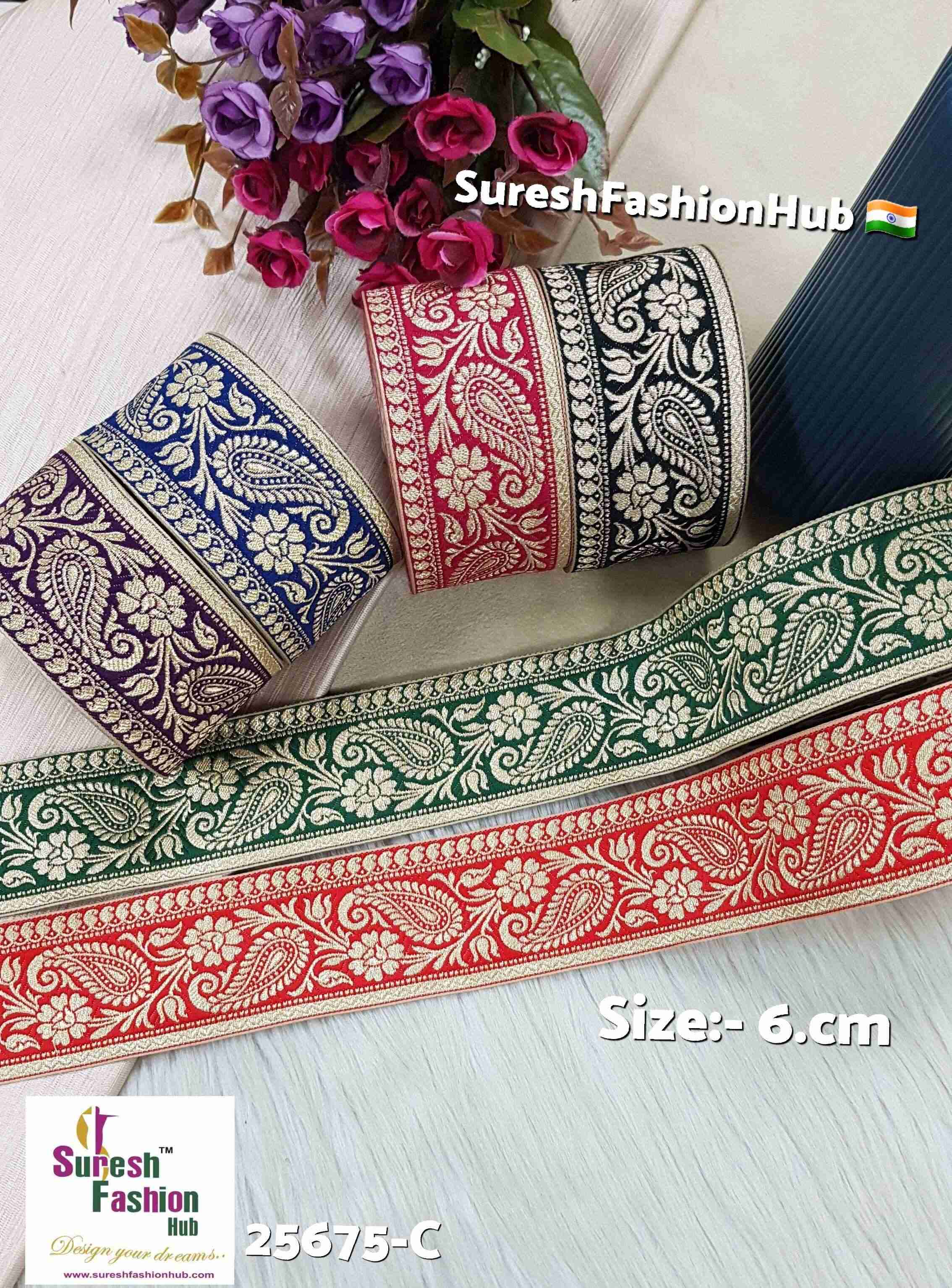 Wine Keri Floral Banarasi Lace