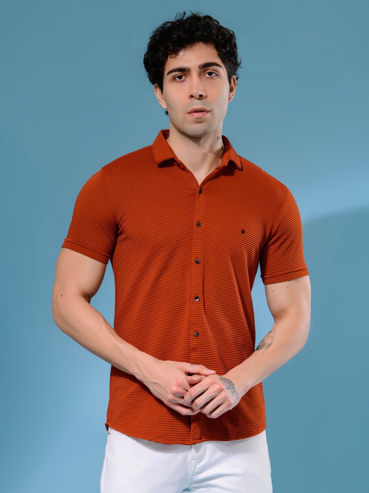 ALBION MENS NEW GARAGE 3 (RUST) SHIRT